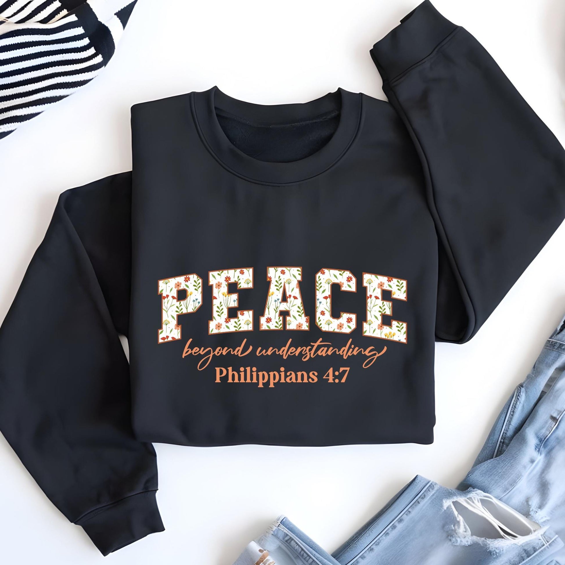 Cute Religious Women Sweatshirt, Saved Sweat Loved Peace Hoodie Hope Blessed Sweater Made Sweat