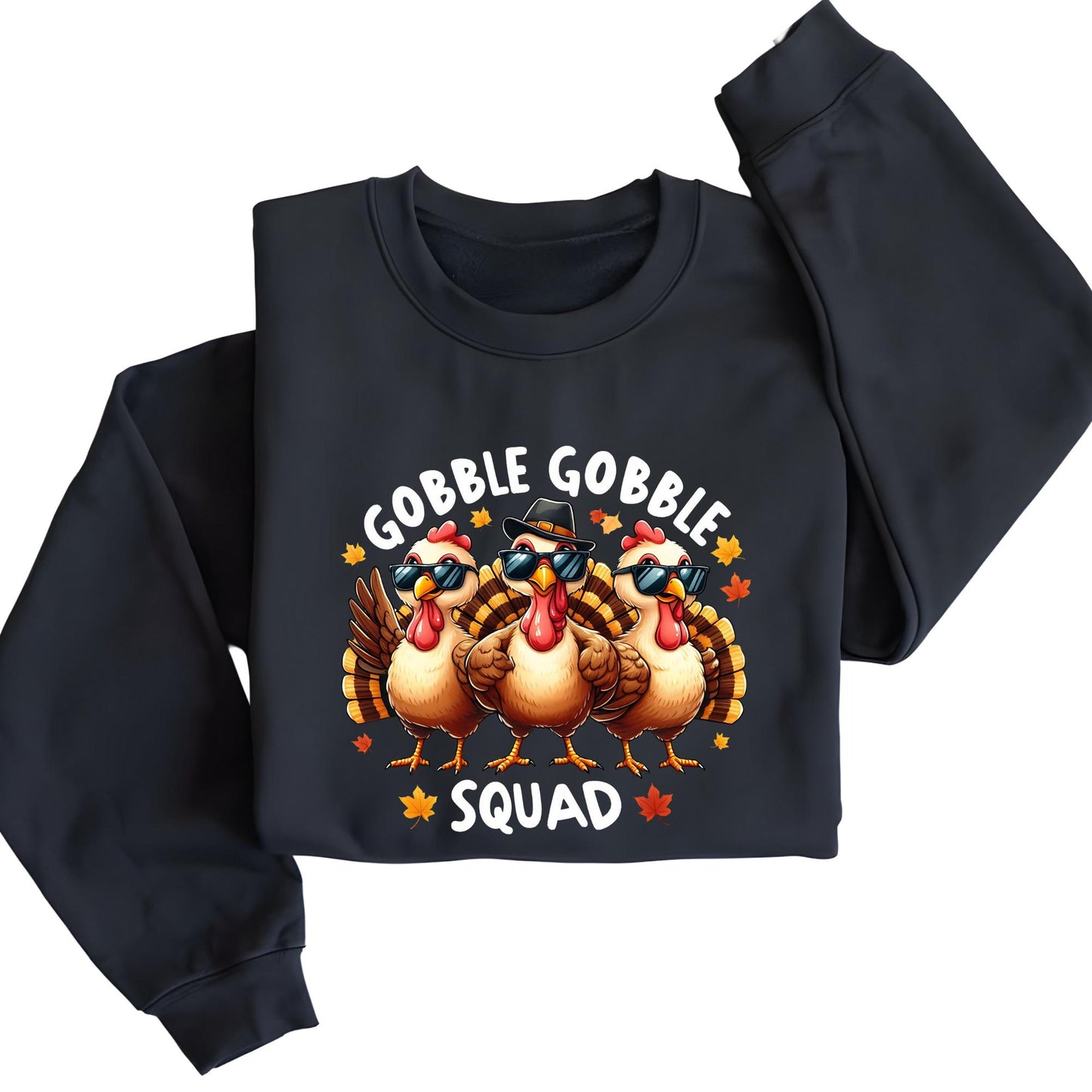 Thanksgiving Gobble Squad Sweatshirt, Funny Turkey Hoodie Autumn Sweater