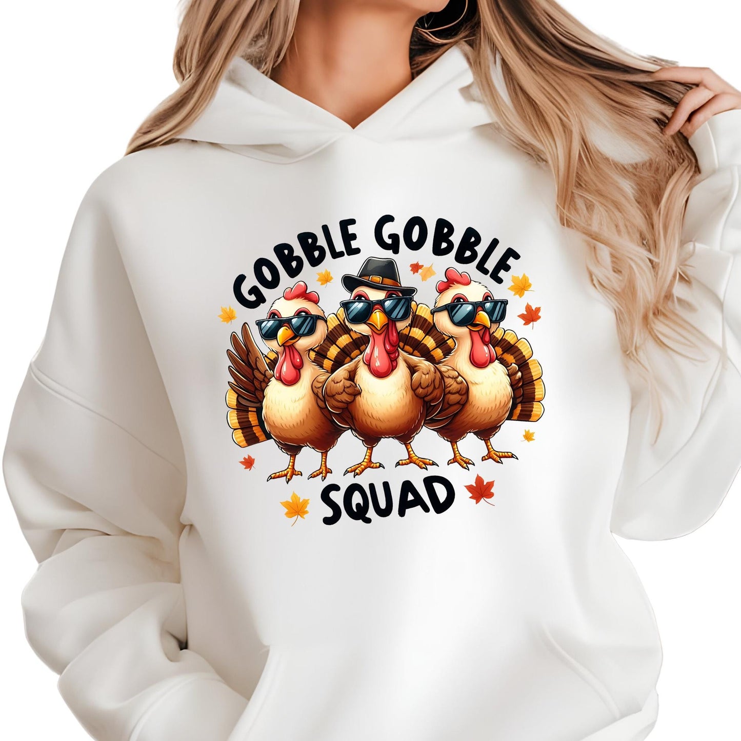 Thanksgiving Gobble Squad Sweatshirt, Funny Turkey Hoodie Autumn Sweater