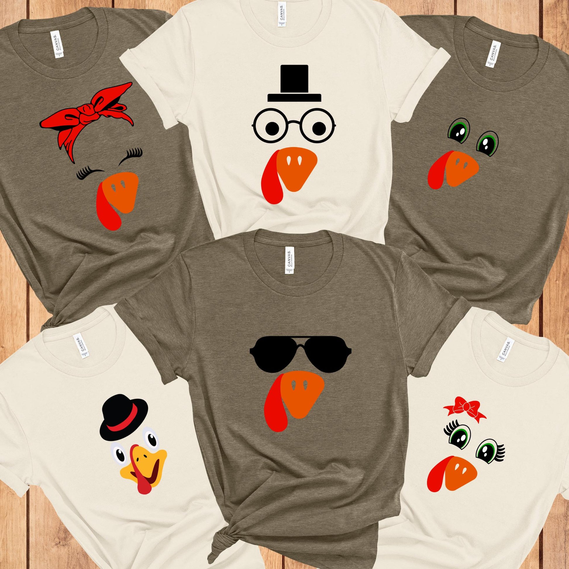 Funny Face Turkey Shirts, Thanksgiving Group Shirts, Fall Family Shirts, Cute Turkey Shirt