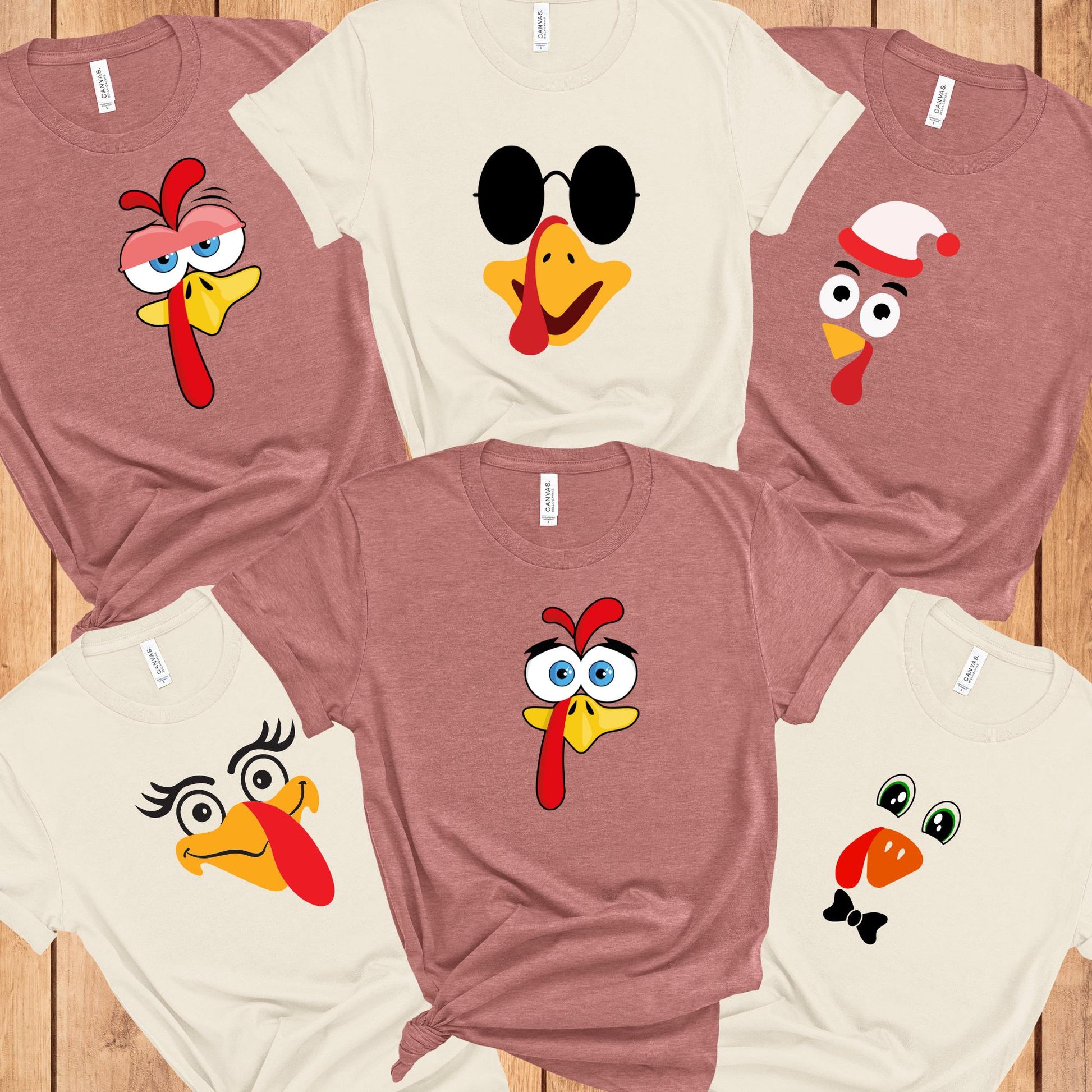 Funny Face Turkey Shirts, Thanksgiving Group Shirts, Fall Family Shirts, Cute Turkey Shirt