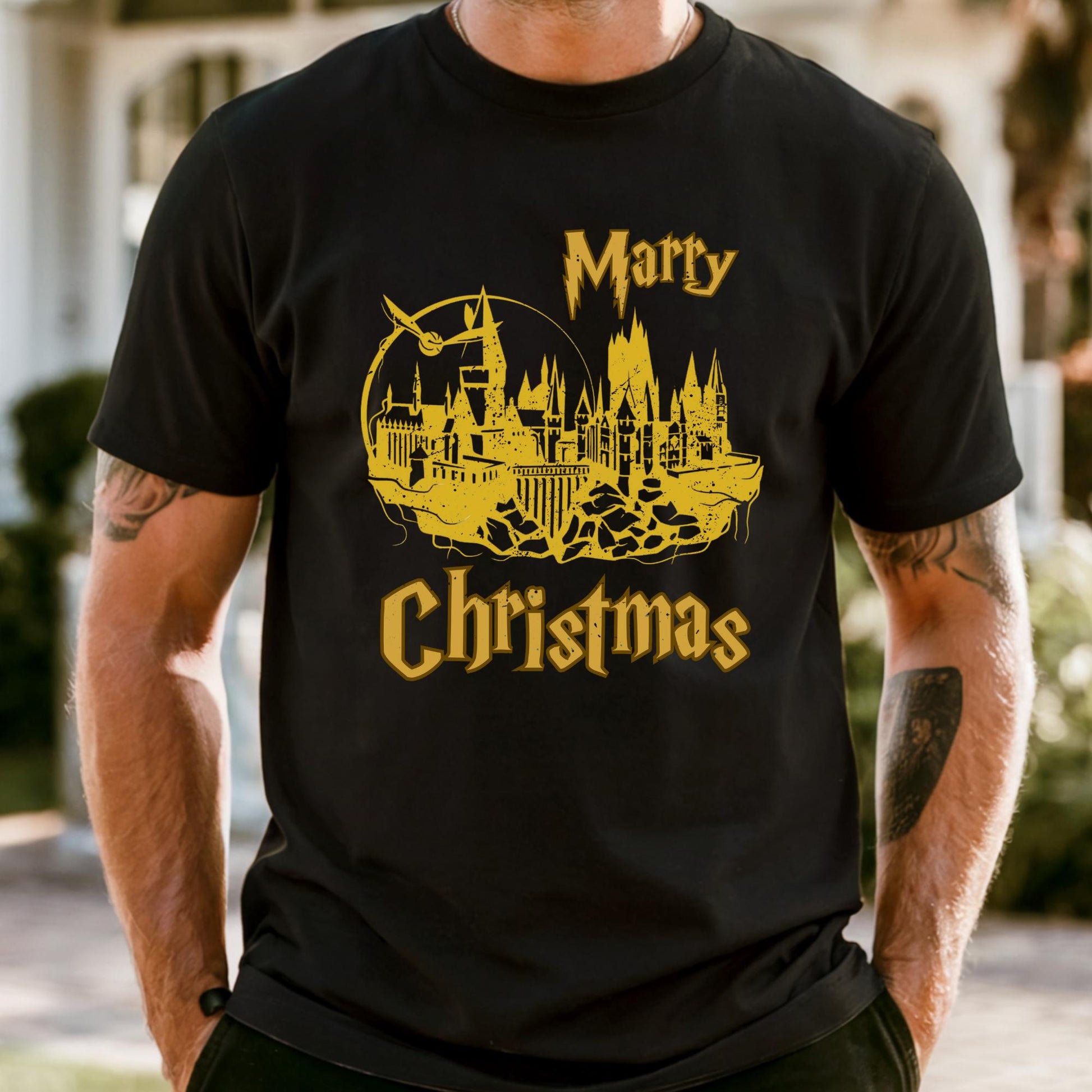Comfort Colors Wizard Castle Shirt, Merry Christmas Shirt, Magic Shirt, Magic Lover T-Shirt
