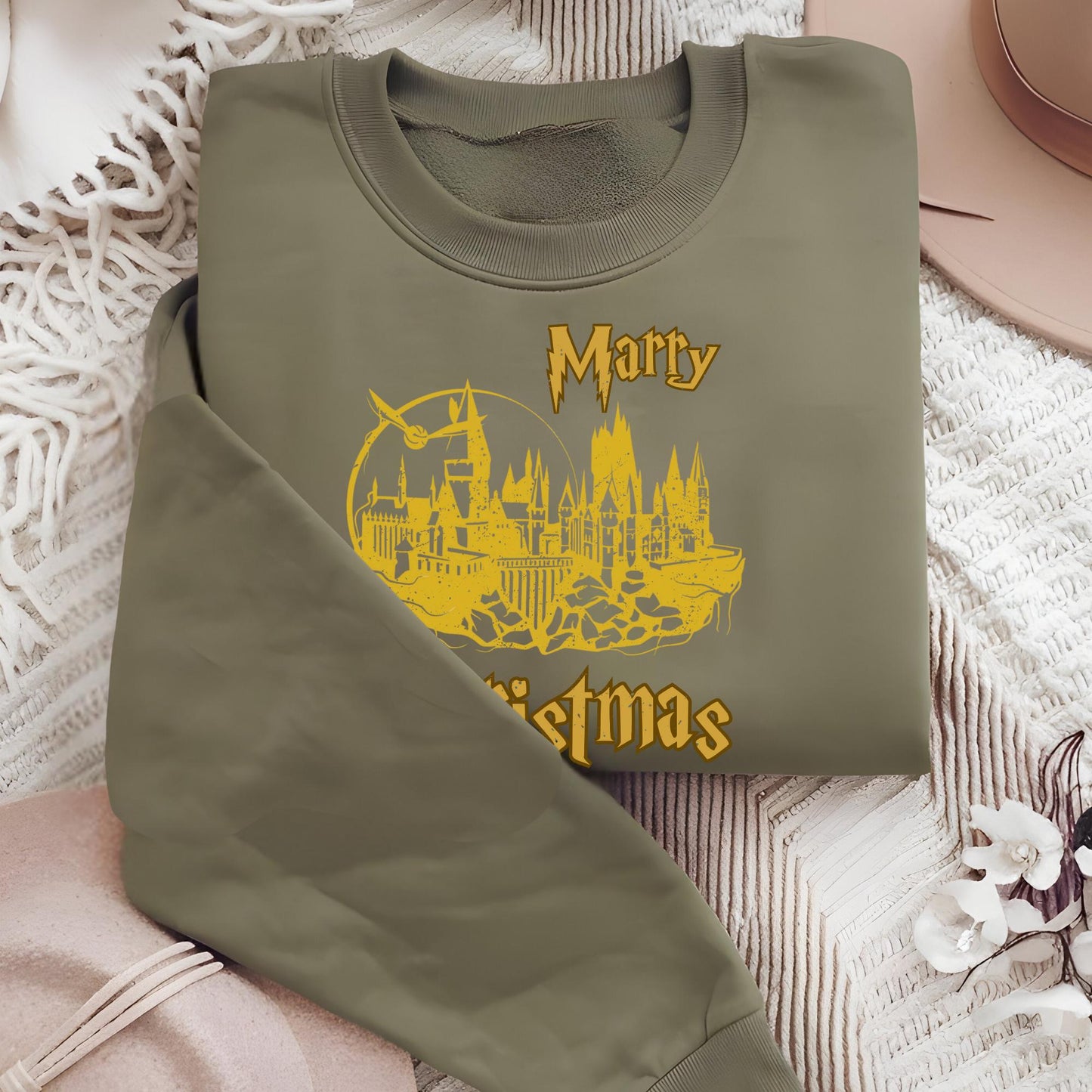 Wizard Castle Sweatshirt, Merry Christmas Hoodie