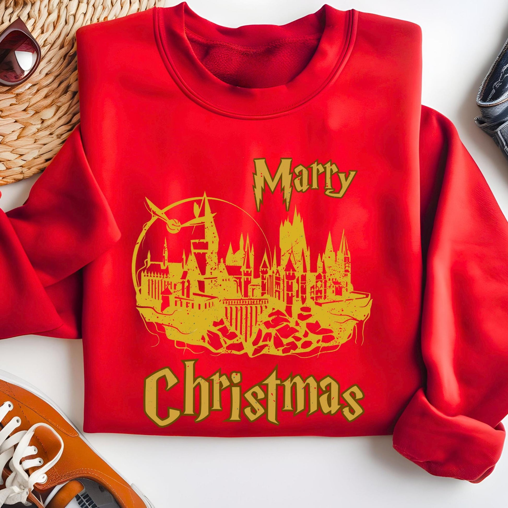 Wizard Castle Sweatshirt, Merry Christmas Hoodie