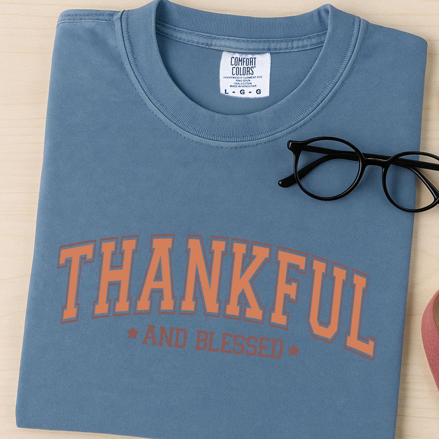 Comfort Colors® Thankful and Blessed Shirt Thanksgiving Gift