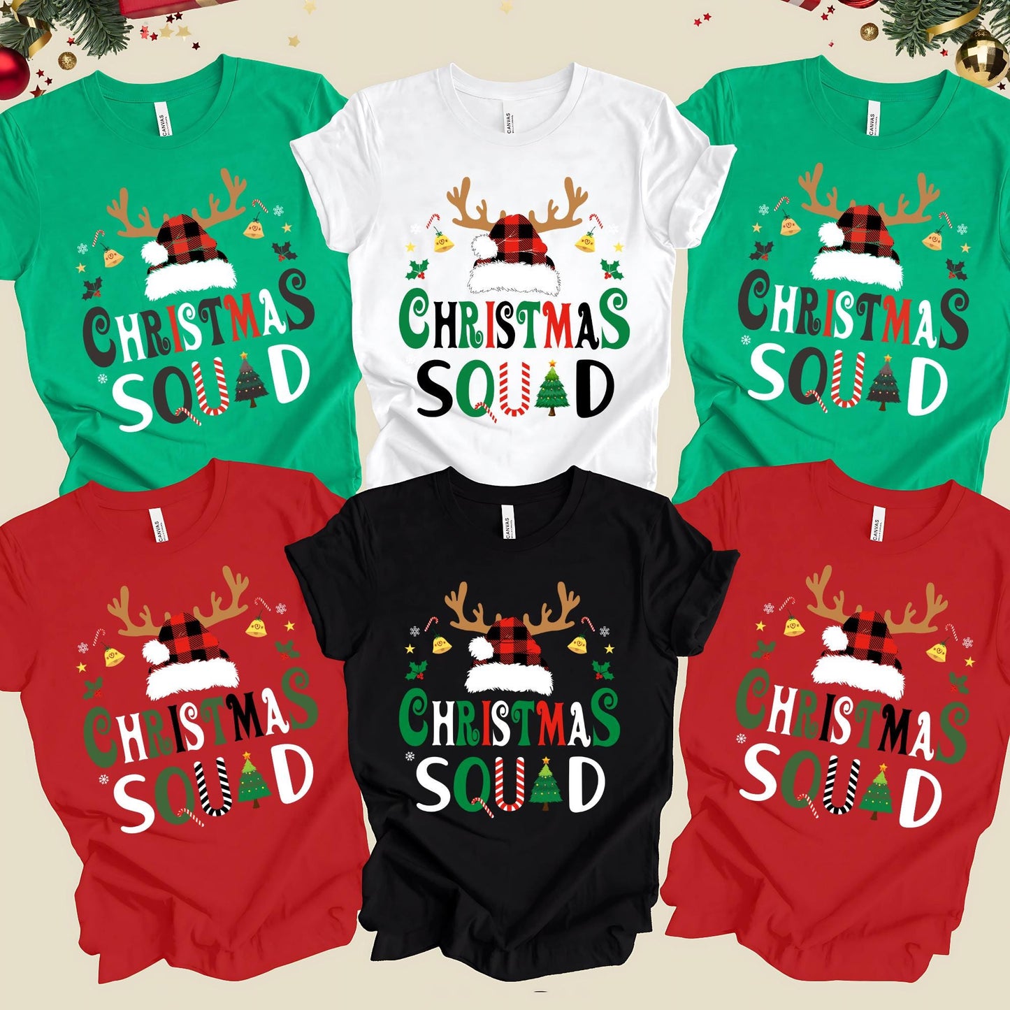 Personalized Christmas Squad Reindeer Shirt Xmas Group Tee Family Matching Pajamas