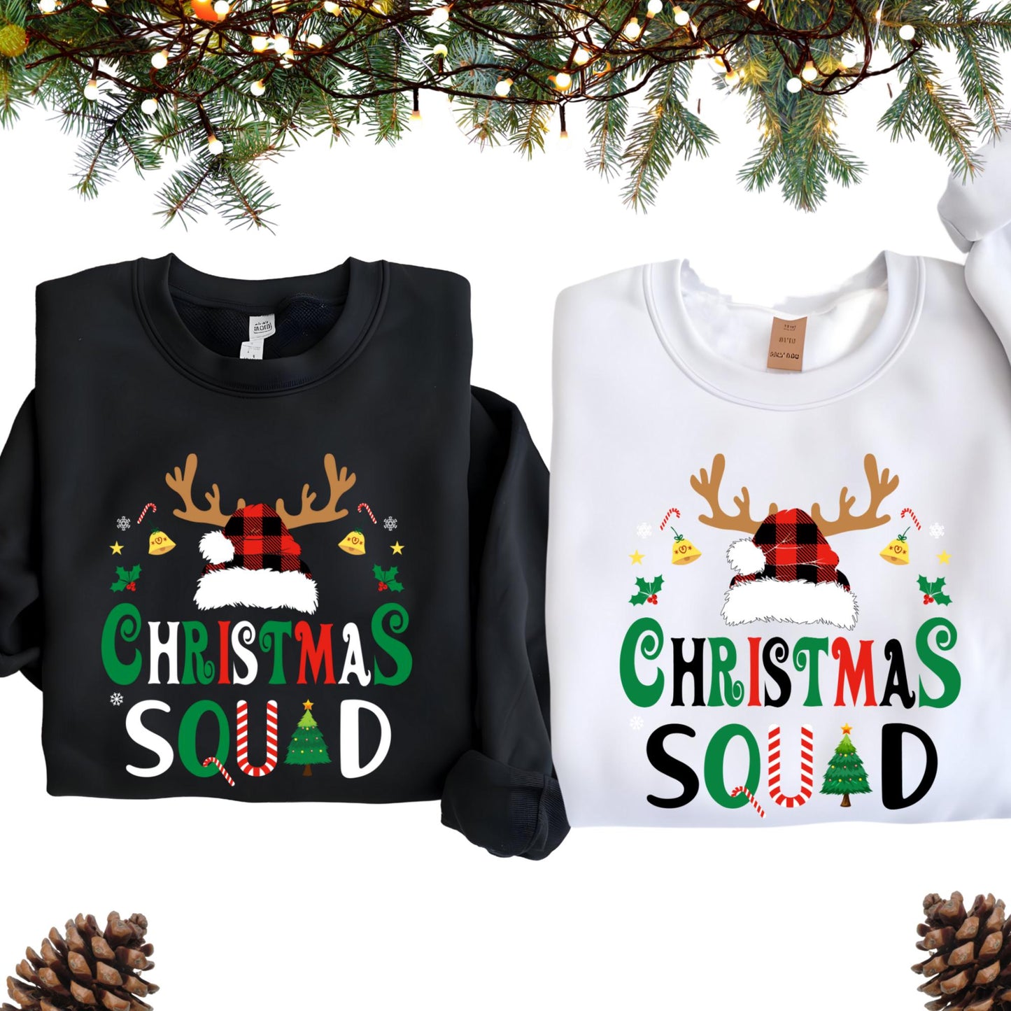 Custom Christmas Squad Sweatshirt Xmas Family Matching Hoodie Reunion Gift