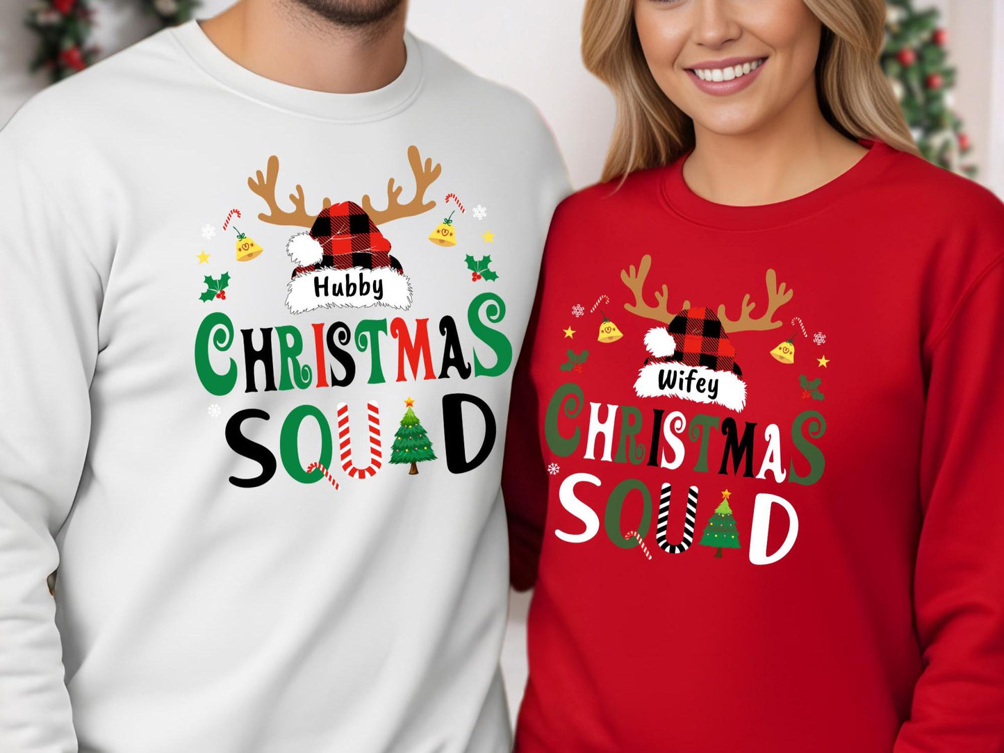 Custom Christmas Squad Sweatshirt Xmas Family Matching Hoodie Reunion Gift