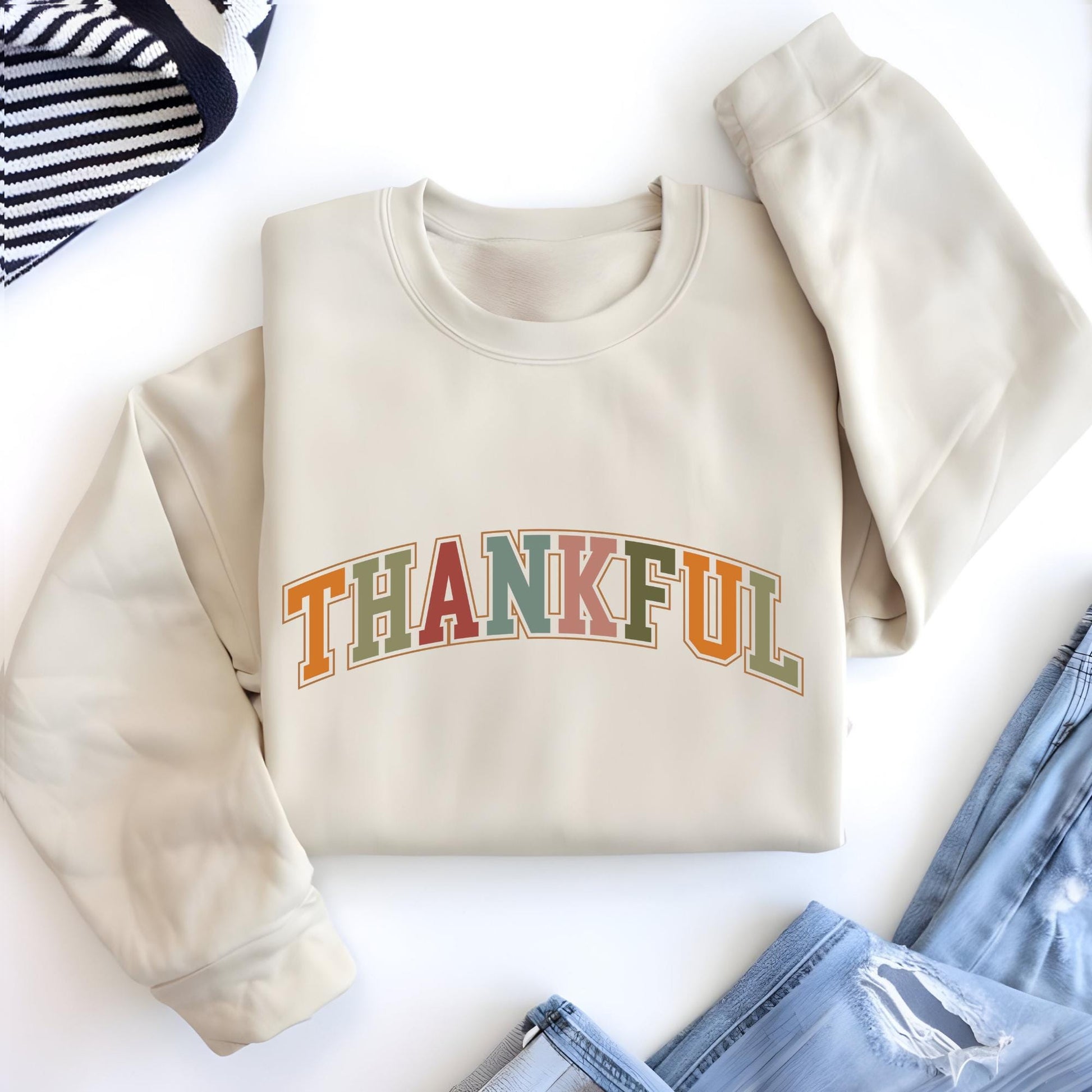 Thankful Sweatshirt, Fall Sweater, Thanksgiving Outfit, Faith Autumn Shirt