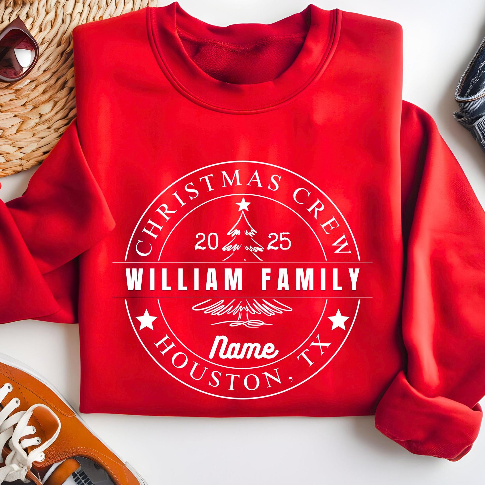 Custom Christmas Crew Sweatshirt: Family Reunion Name State Year Hoodie Xmas Gift