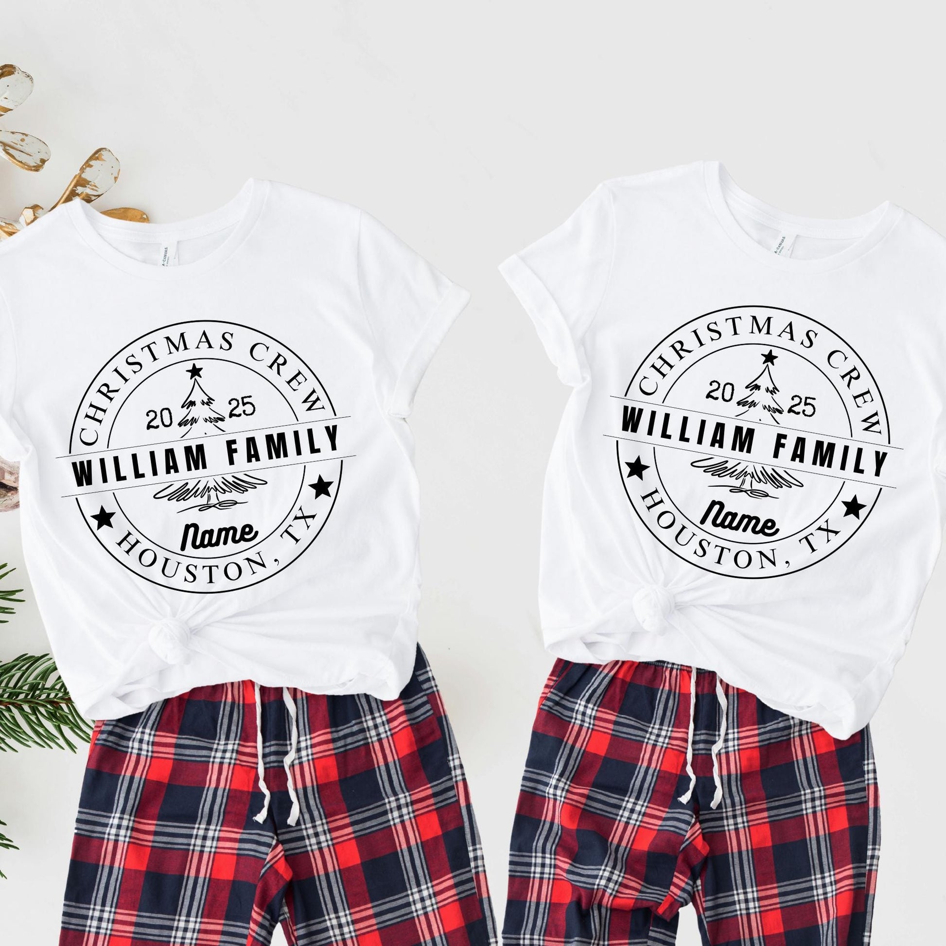 Personalized Christmas Crew Shirt: Family Reunion Tee State City Custom Name Xmas Gift