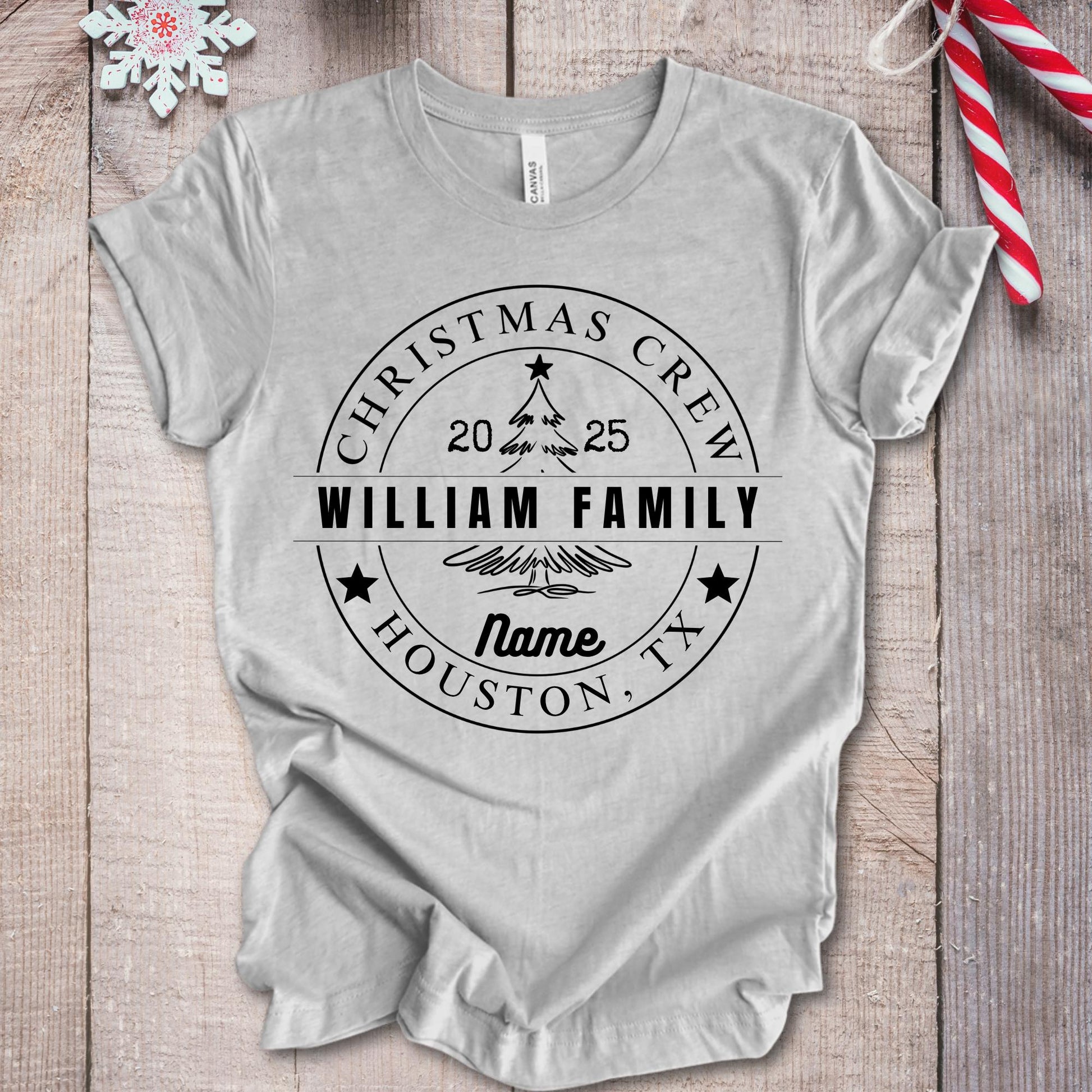 Personalized Christmas Crew Shirt: Family Reunion Tee State City Custom Name Xmas Gift