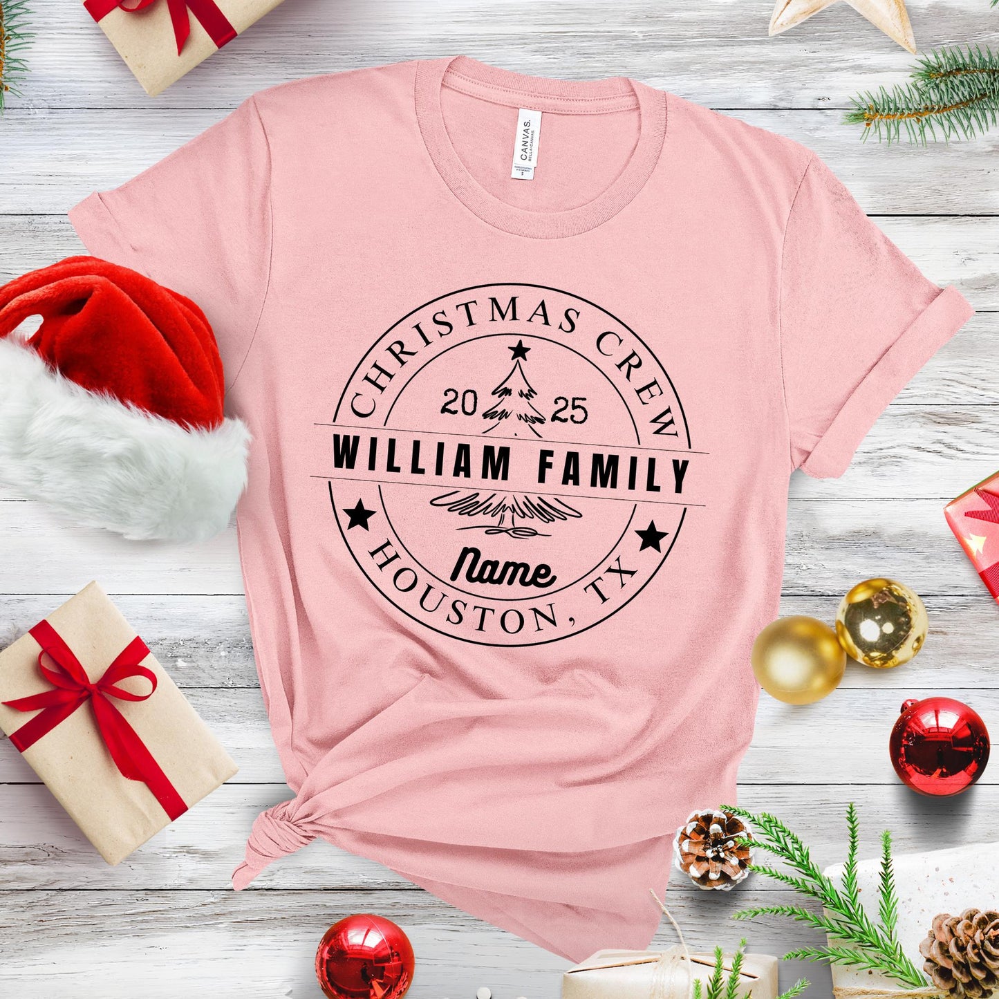 Personalized Christmas Crew Shirt: Family Reunion Tee State City Custom Name Xmas Gift