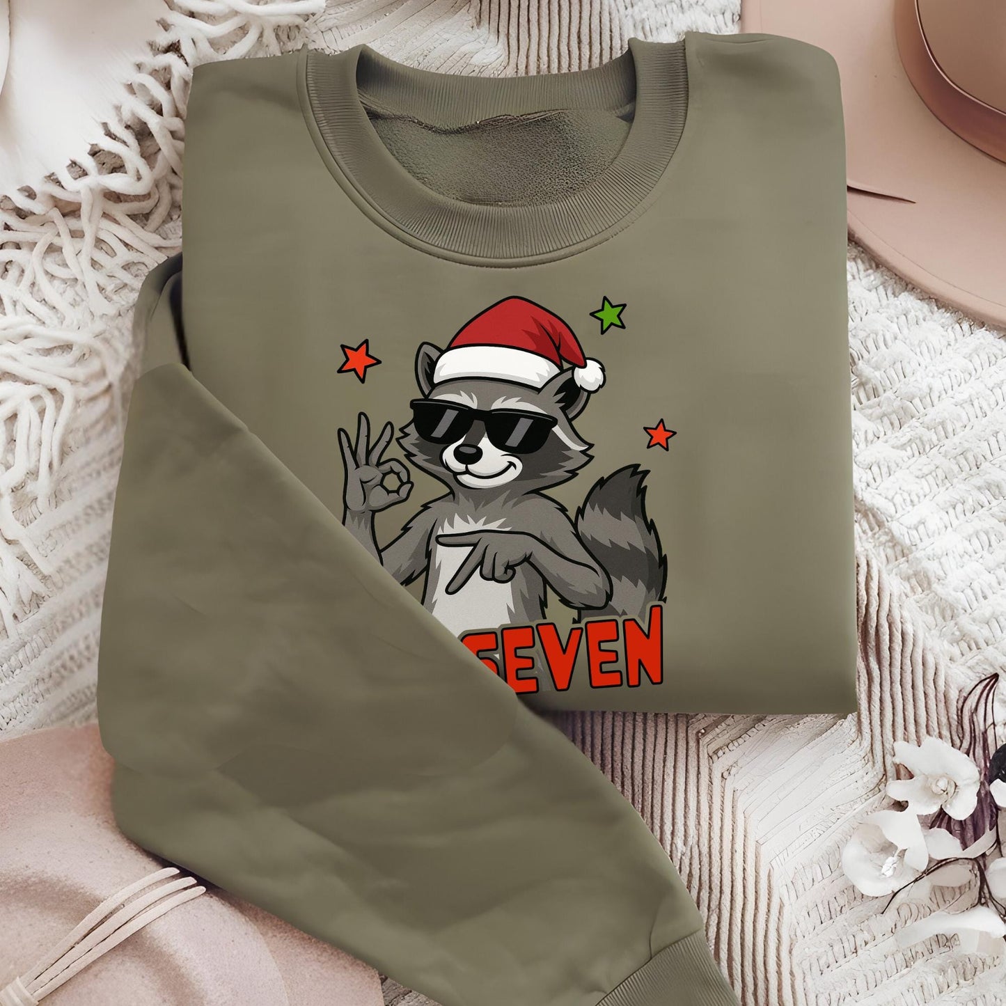 Six Seven Sweatshirt, 6 7 Christmas Sweat, Raccoon Viral Tiktok Xmas Hoodie