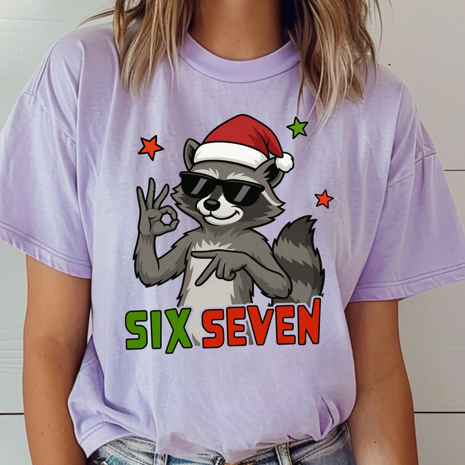 Comfort Colors® Six Seven Christmas Shirt 6 7 Meme Raccoon Tee