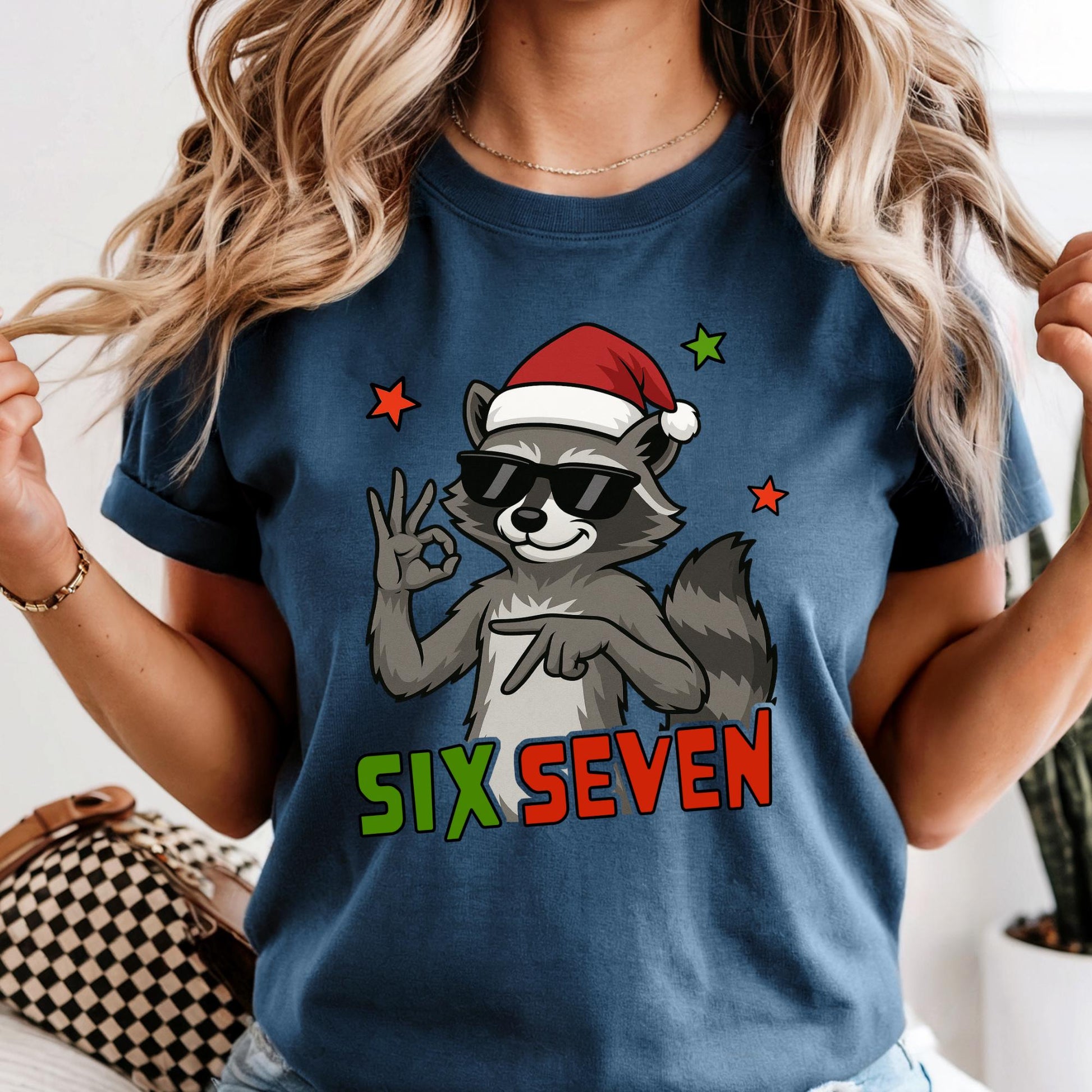 Comfort Colors® Six Seven Christmas Shirt 6 7 Meme Raccoon Tee