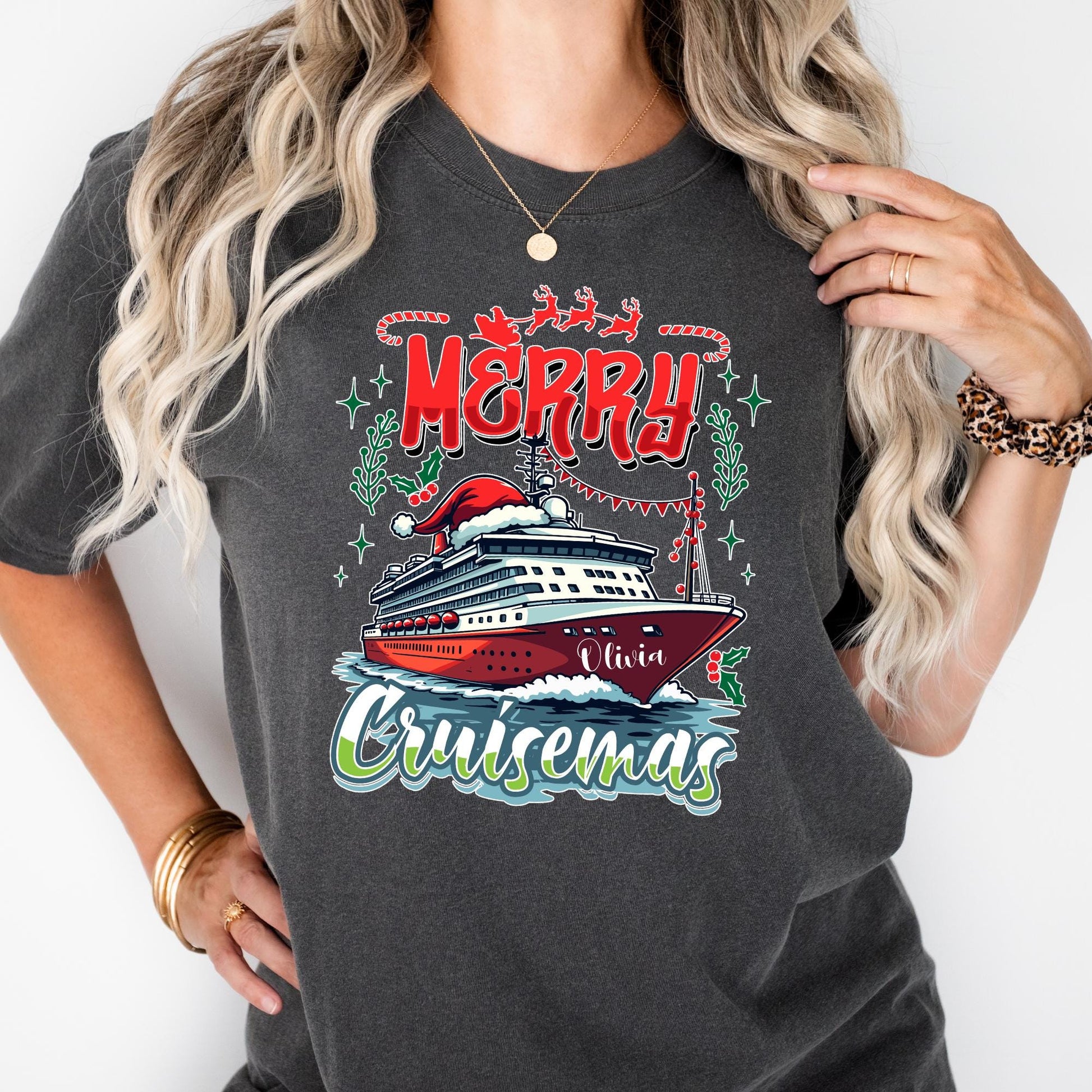 Comfort Colors® Merry Cruisemas Shirt Custom Family Vacation Tee