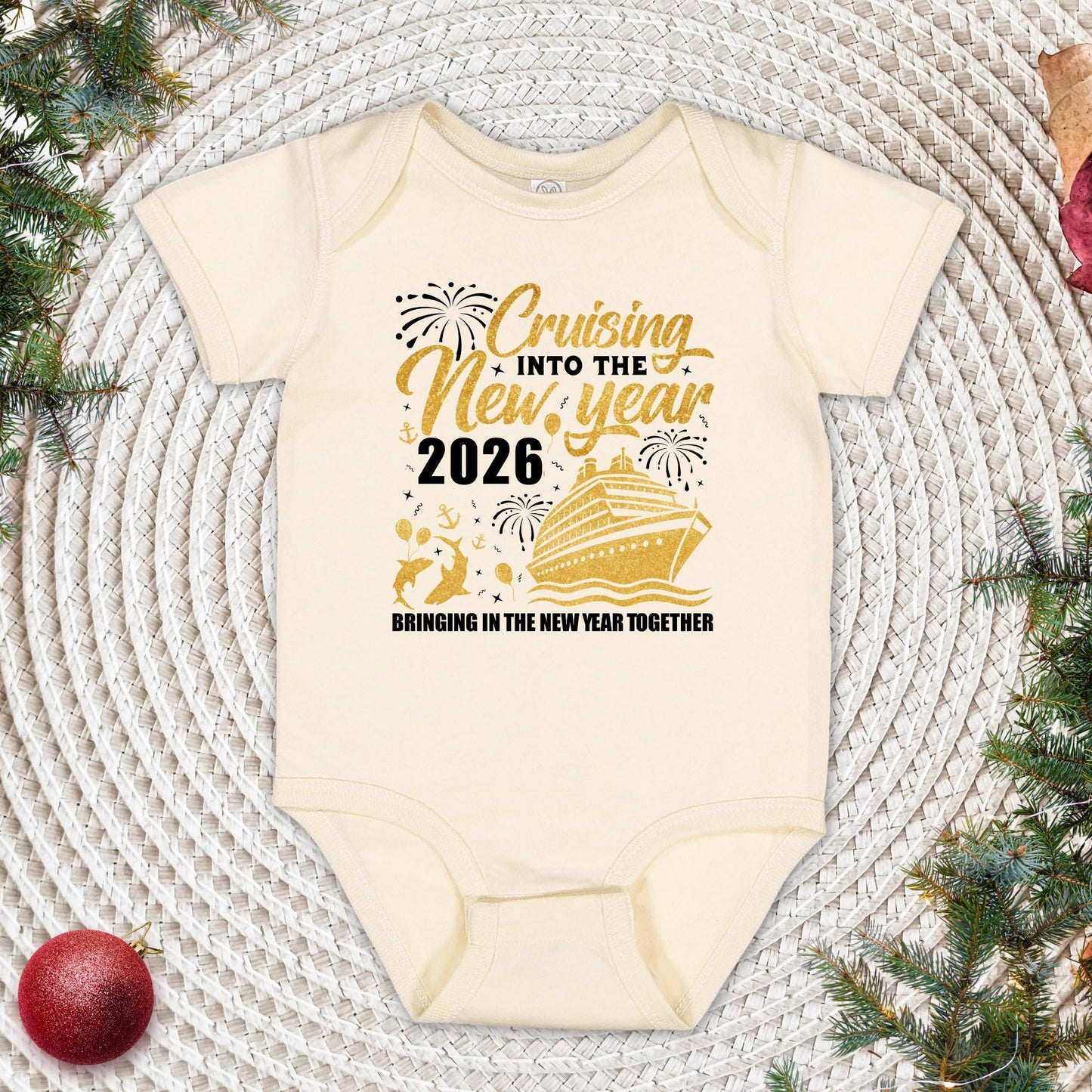 Cruise Into New Year 2026 Shirt, Bringing Together: Matching Christmas Tee