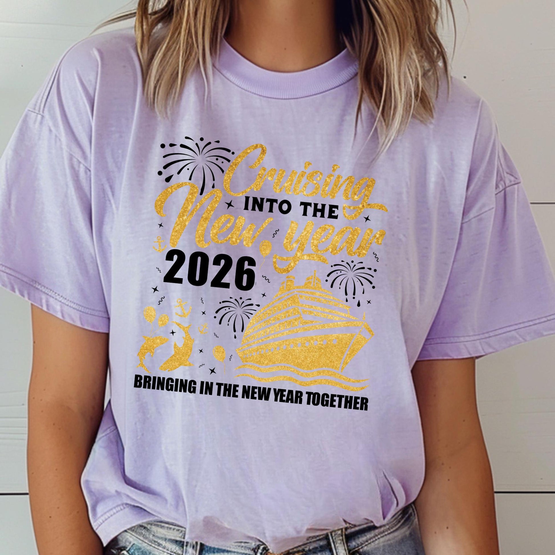 Comfort Colors® Cruising Into The New Year Shirt, Bringing In The 2026 Together Tee Christmas Gift