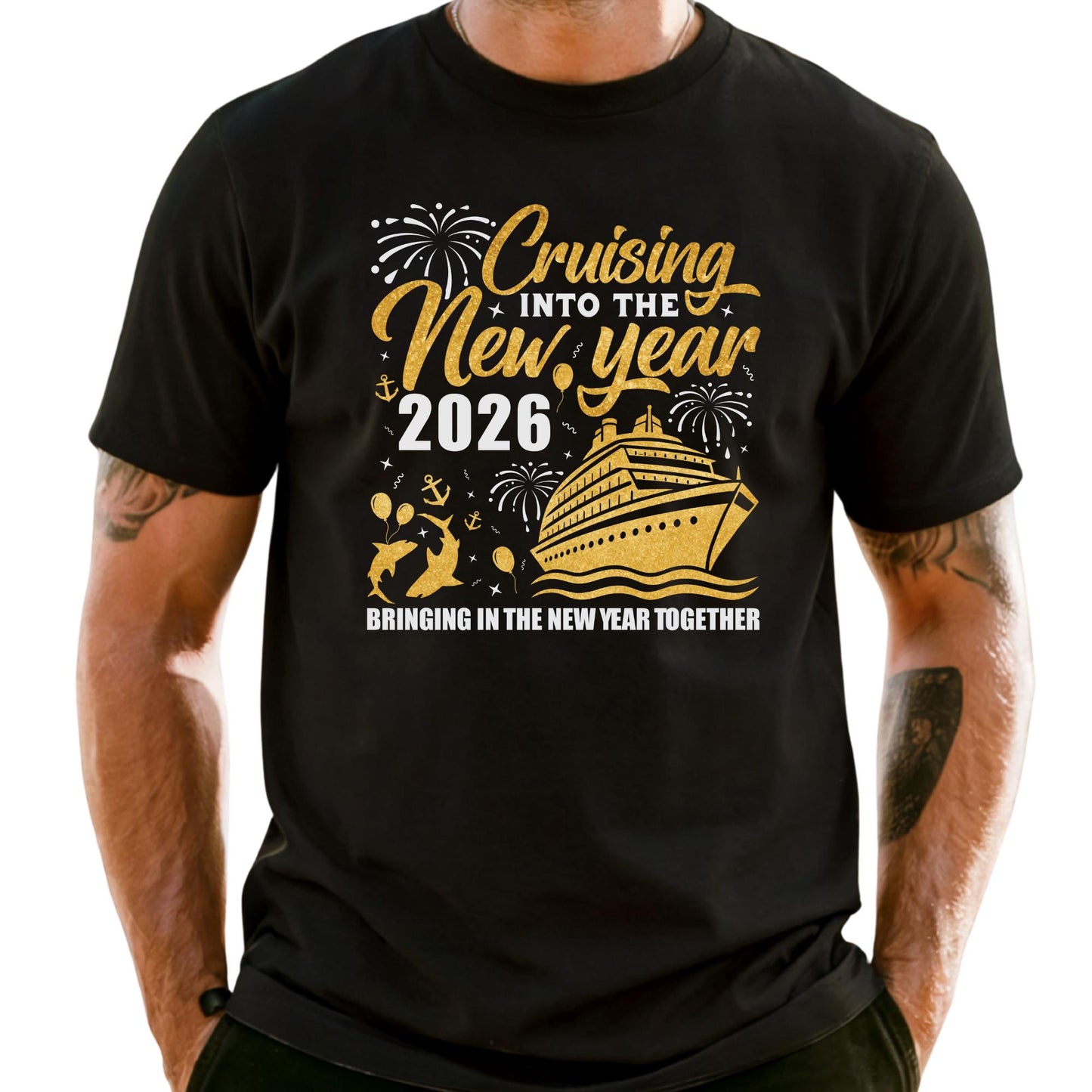 Comfort Colors® Cruising Into The New Year Shirt, Bringing In The 2026 Together Tee Christmas Gift