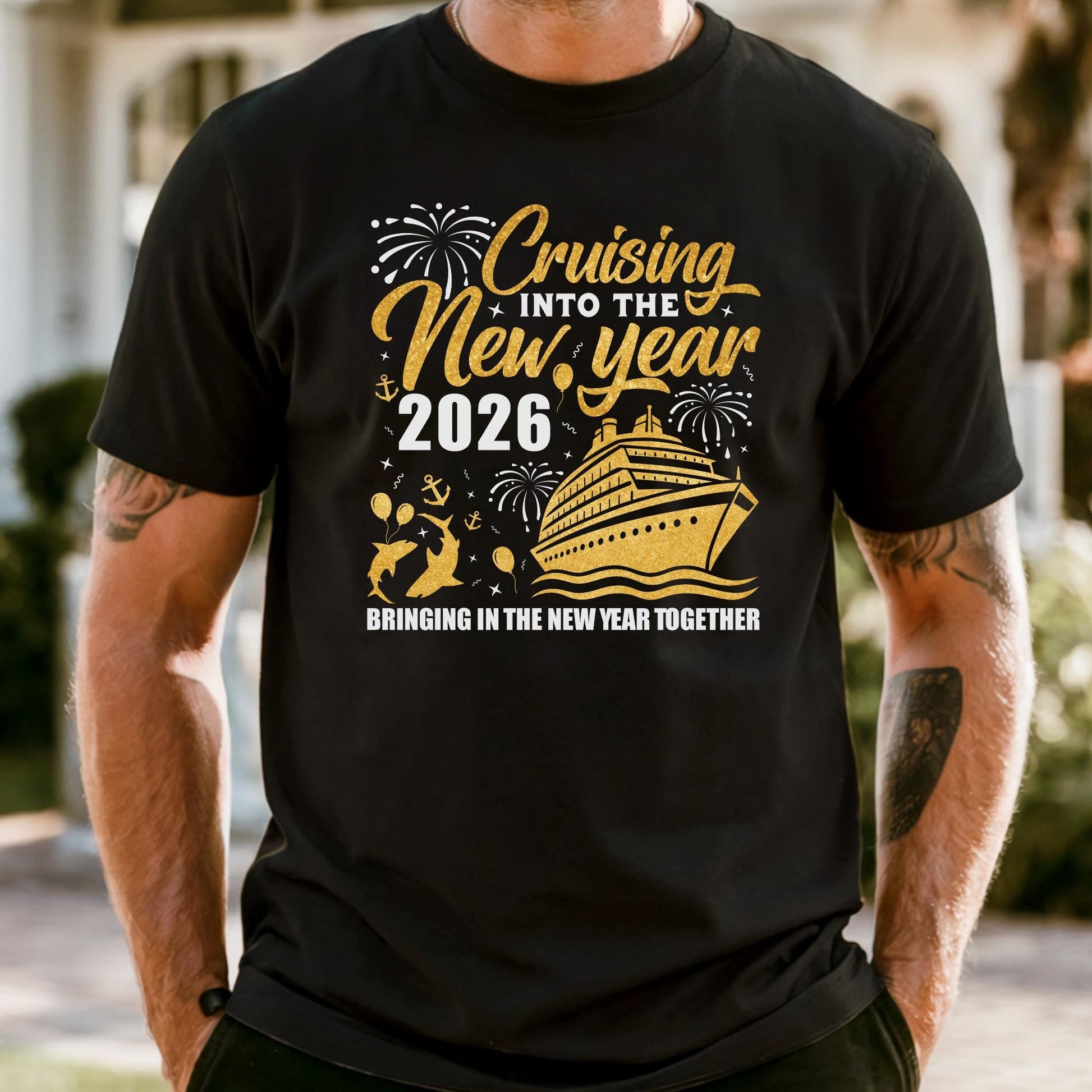 Comfort Colors® Cruising Into The New Year Shirt, Bringing In The 2026 Together Tee Christmas Gift