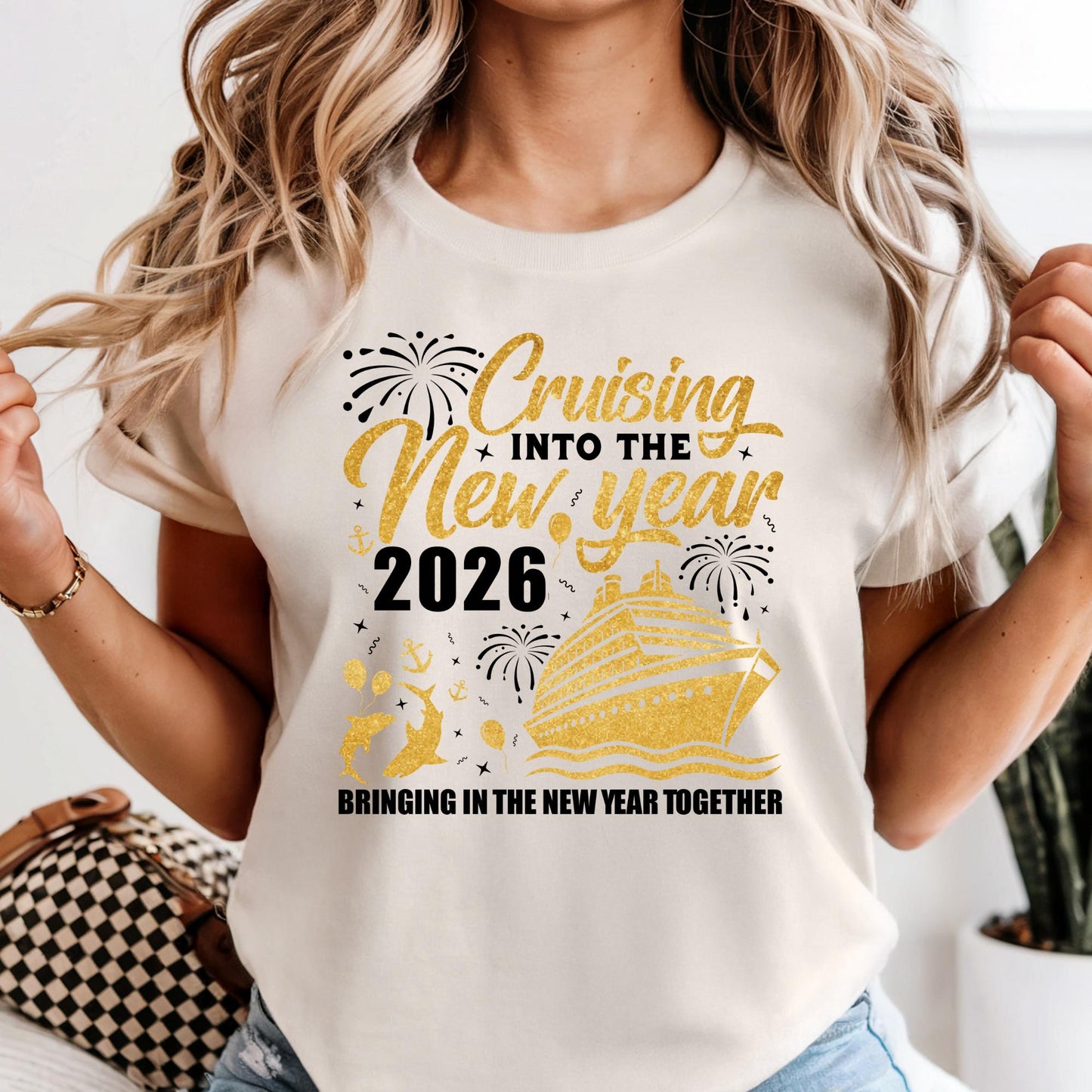 Comfort Colors® Cruising Into The New Year Shirt, Bringing In The 2026 Together Tee Christmas Gift