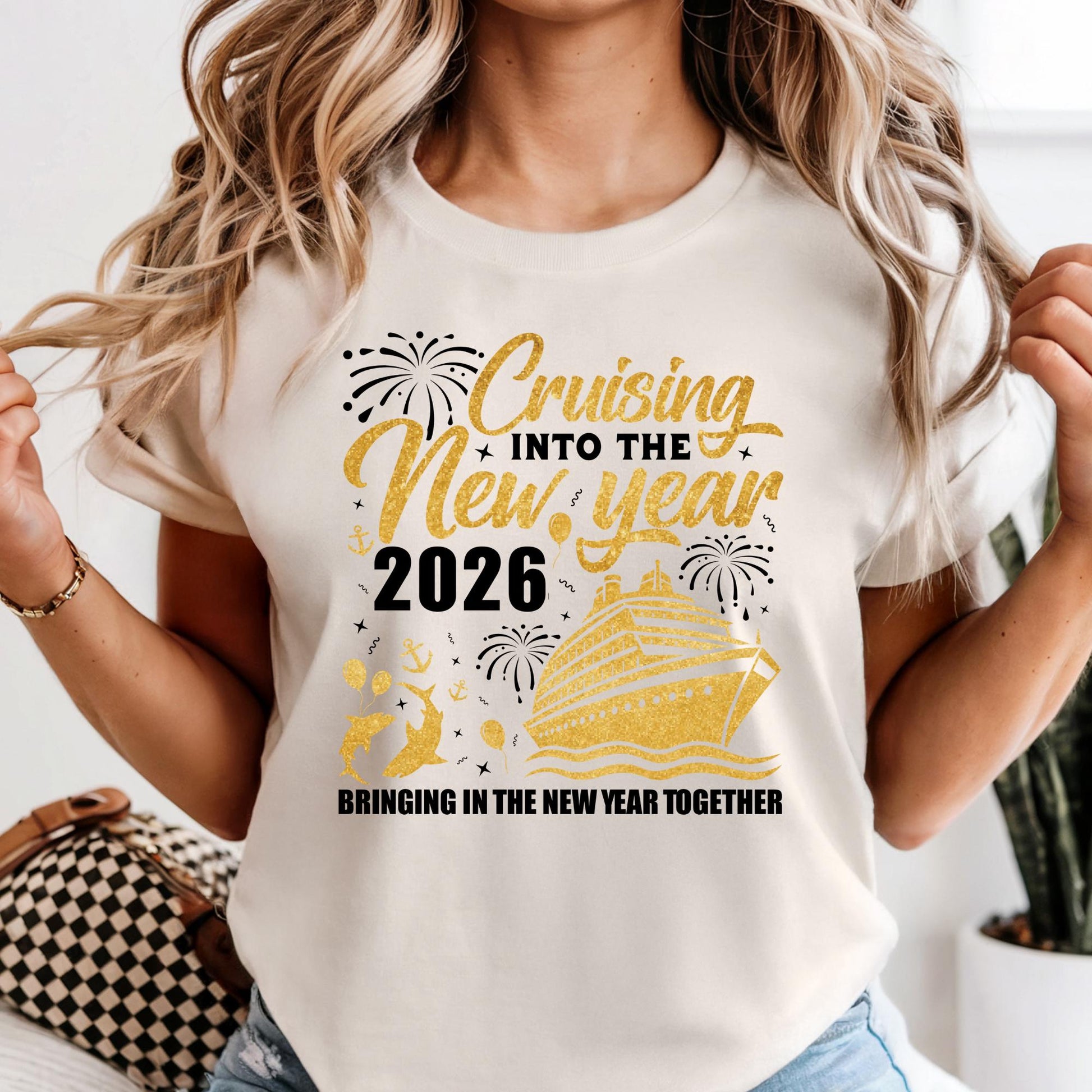 Comfort Colors® Cruising Into The New Year Shirt, Bringing In The 2026 Together Tee Christmas Gift
