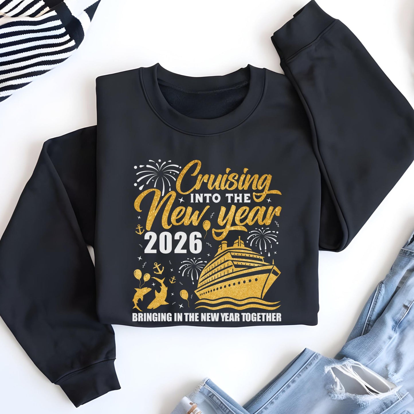 New Year Crew 2026 Cruise Sweatshirt, Christmas Crew, Hello New Years Hoodie, Family Vacation Shirt
