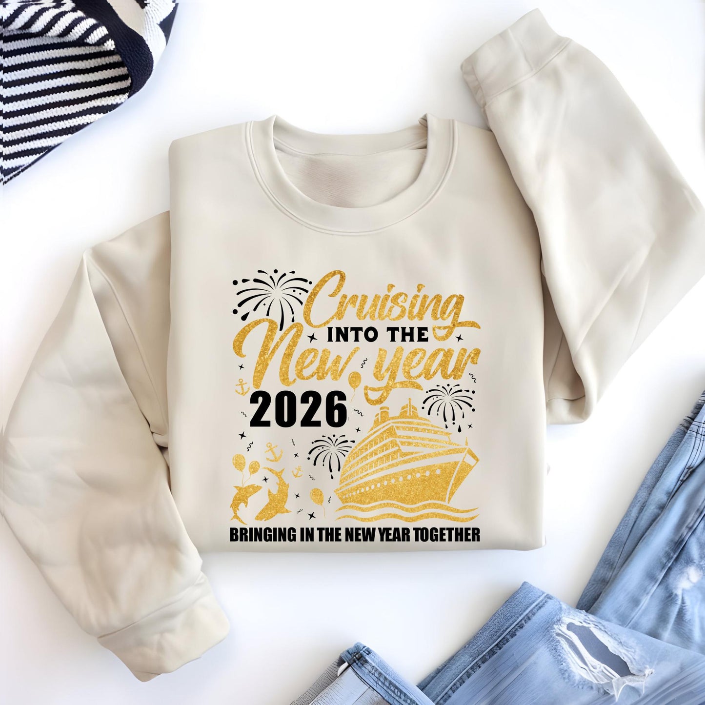 New Year Crew 2026 Cruise Sweatshirt, Christmas Crew, Hello New Years Hoodie, Family Vacation Shirt