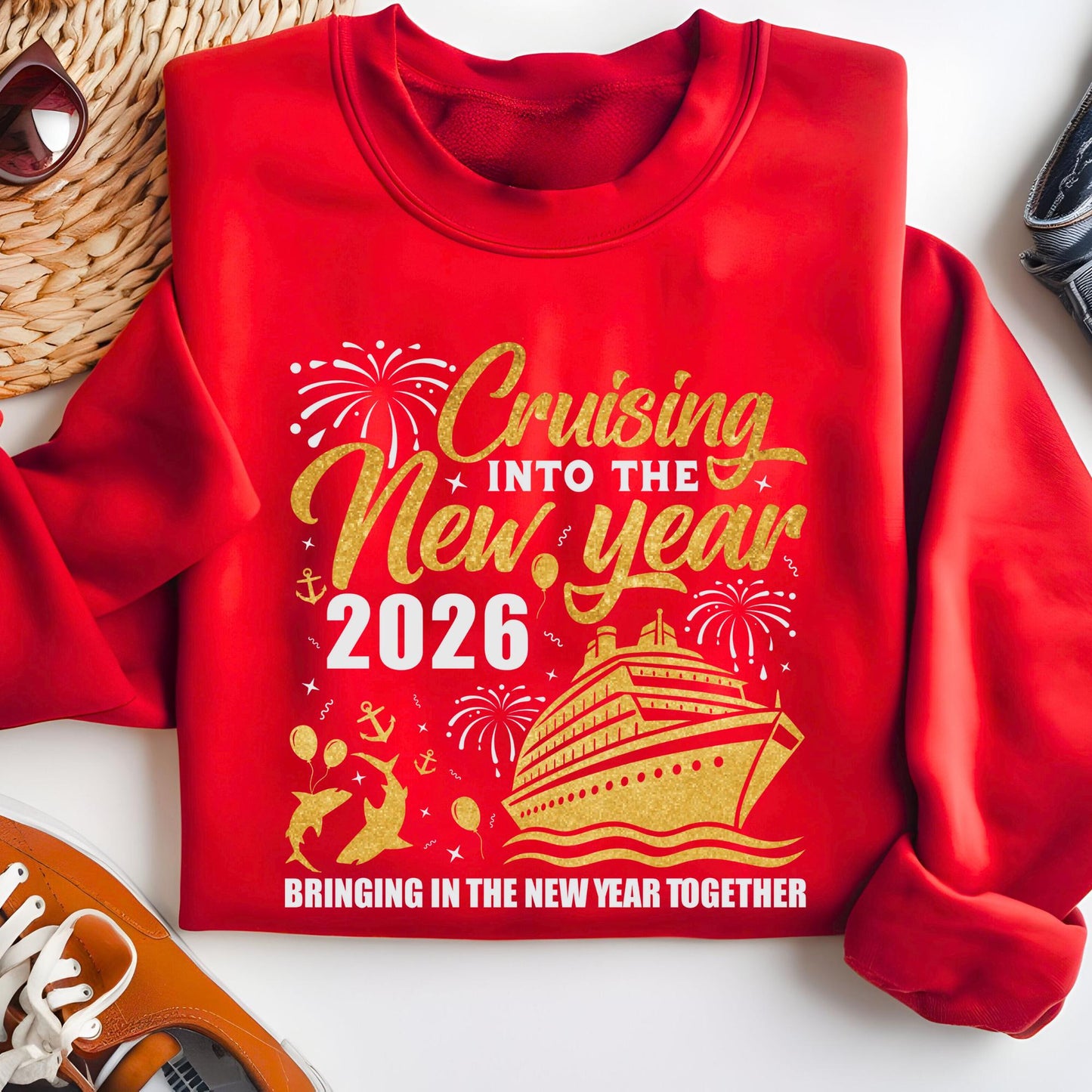 New Year Crew 2026 Cruise Sweatshirt, Christmas Crew, Hello New Years Hoodie, Family Vacation Shirt