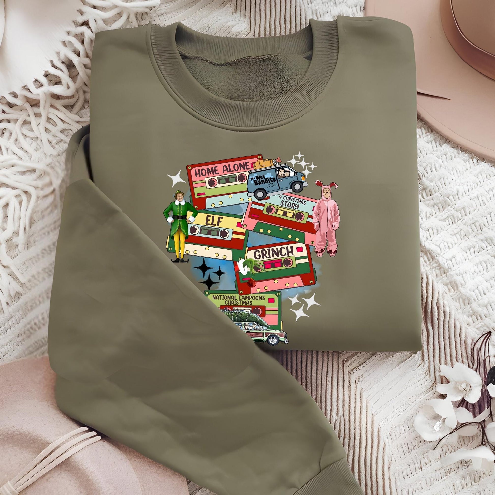 Christmas 90s Movies Sweatshirt, Nostalgic Christmas VHS Movies Sweater, Retro Christmas Movies Hoodie