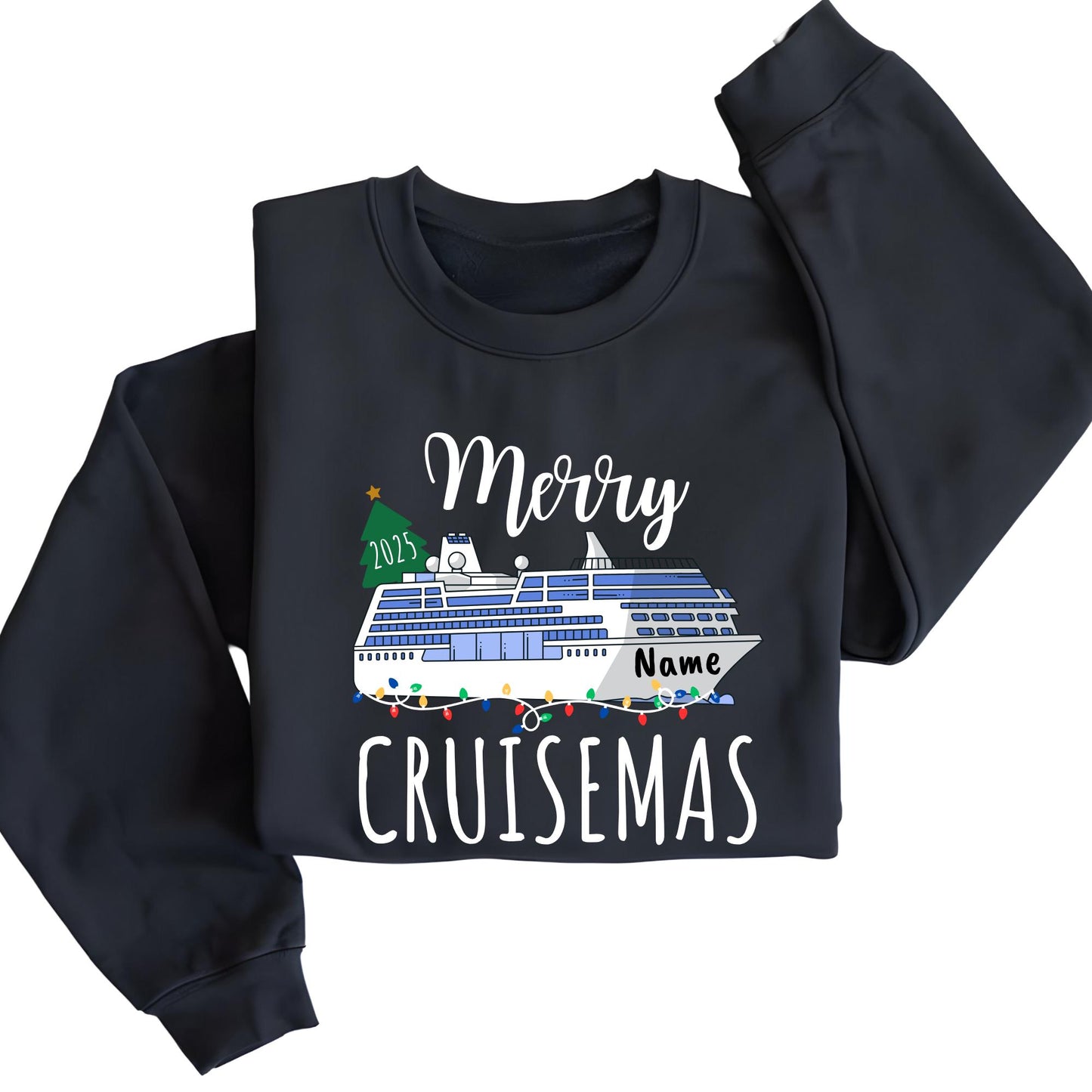 Personalized Christmas Cruise 2025 Sweatshirt, Custom Xmas Vacation Sweat Christmas Gifts