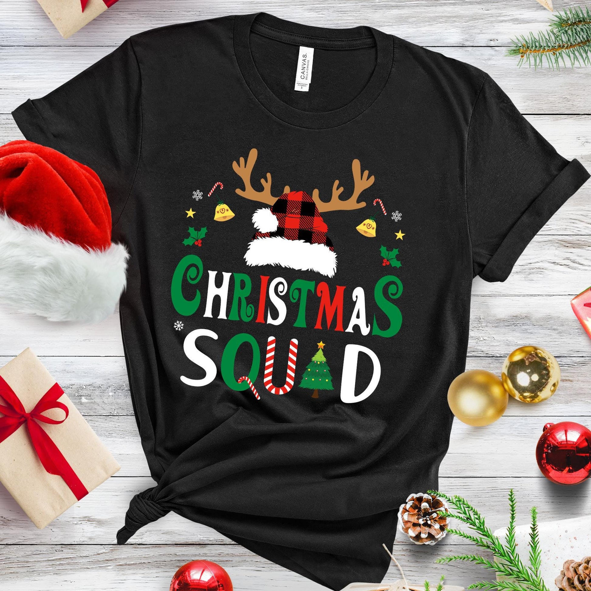 Personalized Christmas Squad Reindeer Shirt Xmas Group Tee Family Matching Pajamas