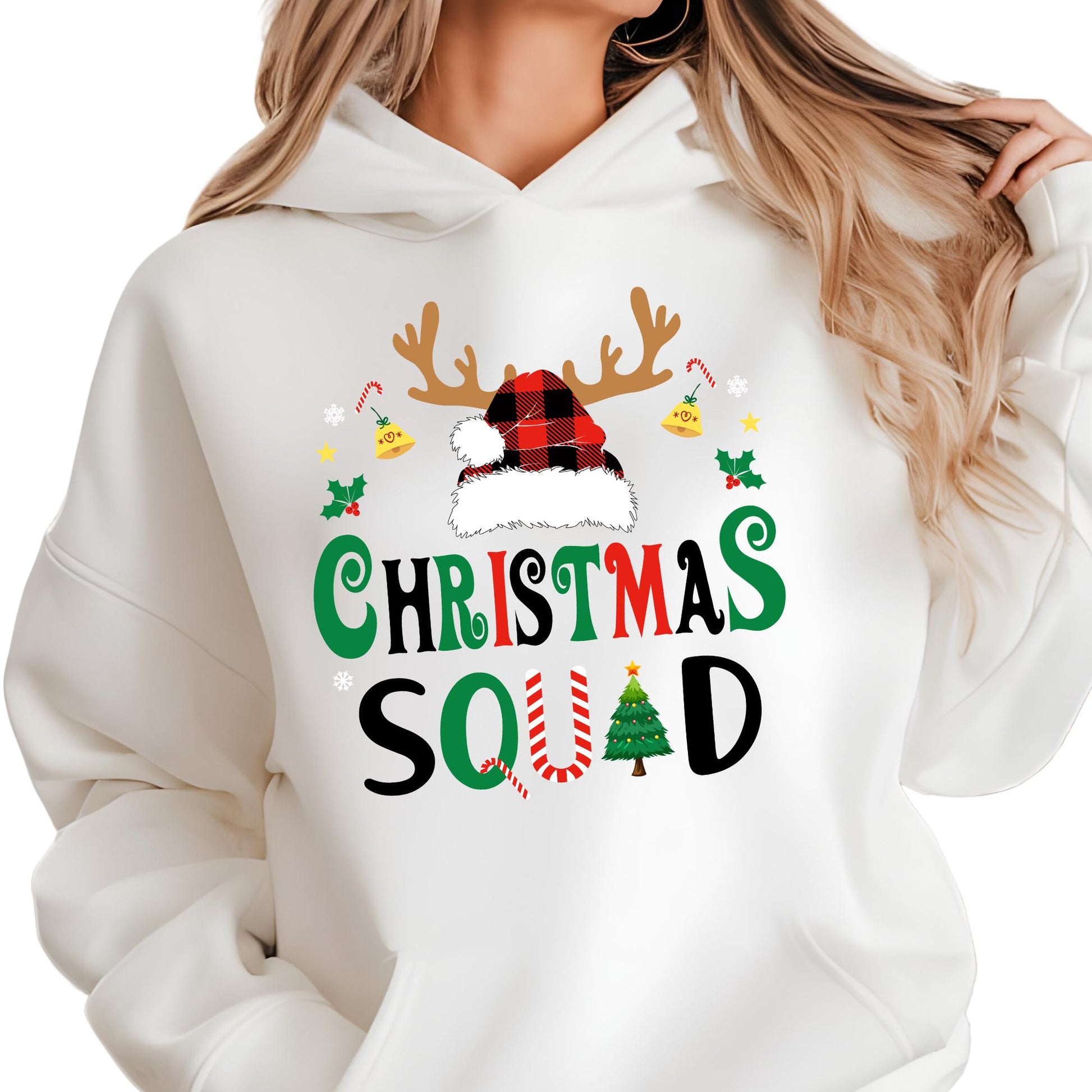 Custom Christmas Squad Sweatshirt Xmas Family Matching Hoodie Reunion Gift