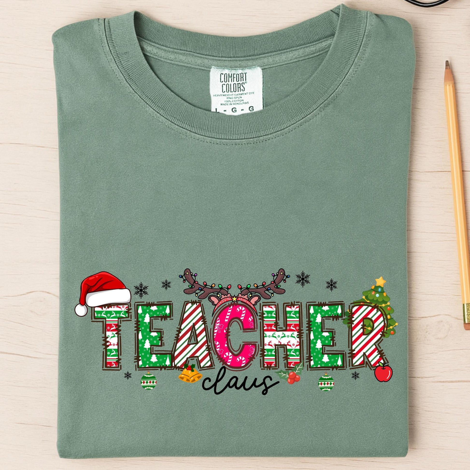 Comfort Colors® Teacher Shirt, Christmas Gift Teaching Tee, Xmas Teachers T-shirt