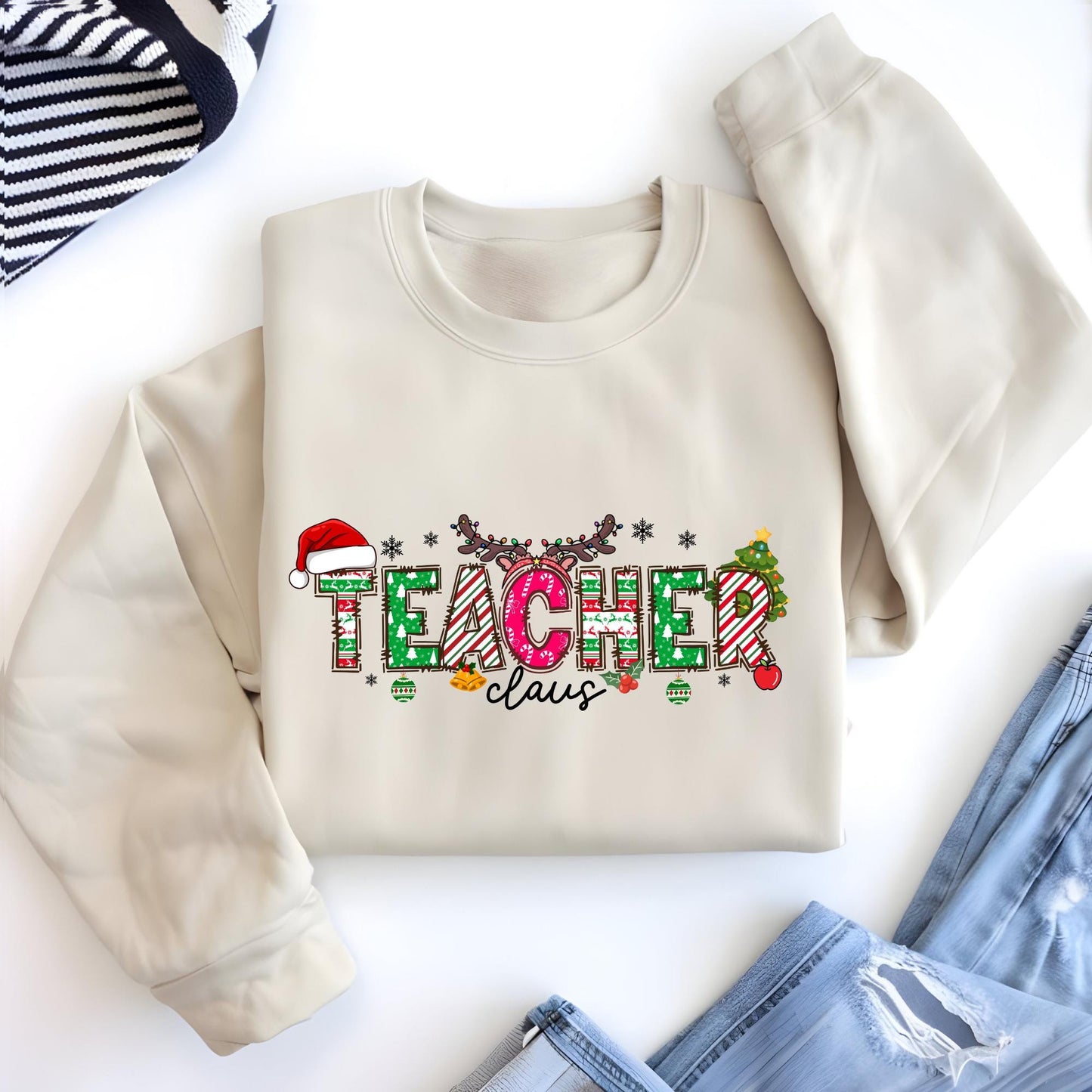 Christmas Teacher Sweatshirt, Teachers Life Hoodie, Teaching Sweat Xmas Tree Shirt