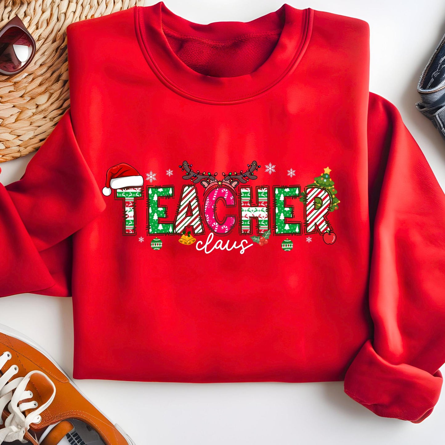 Christmas Teacher Sweatshirt, Teachers Life Hoodie, Teaching Sweat Xmas Tree Shirt