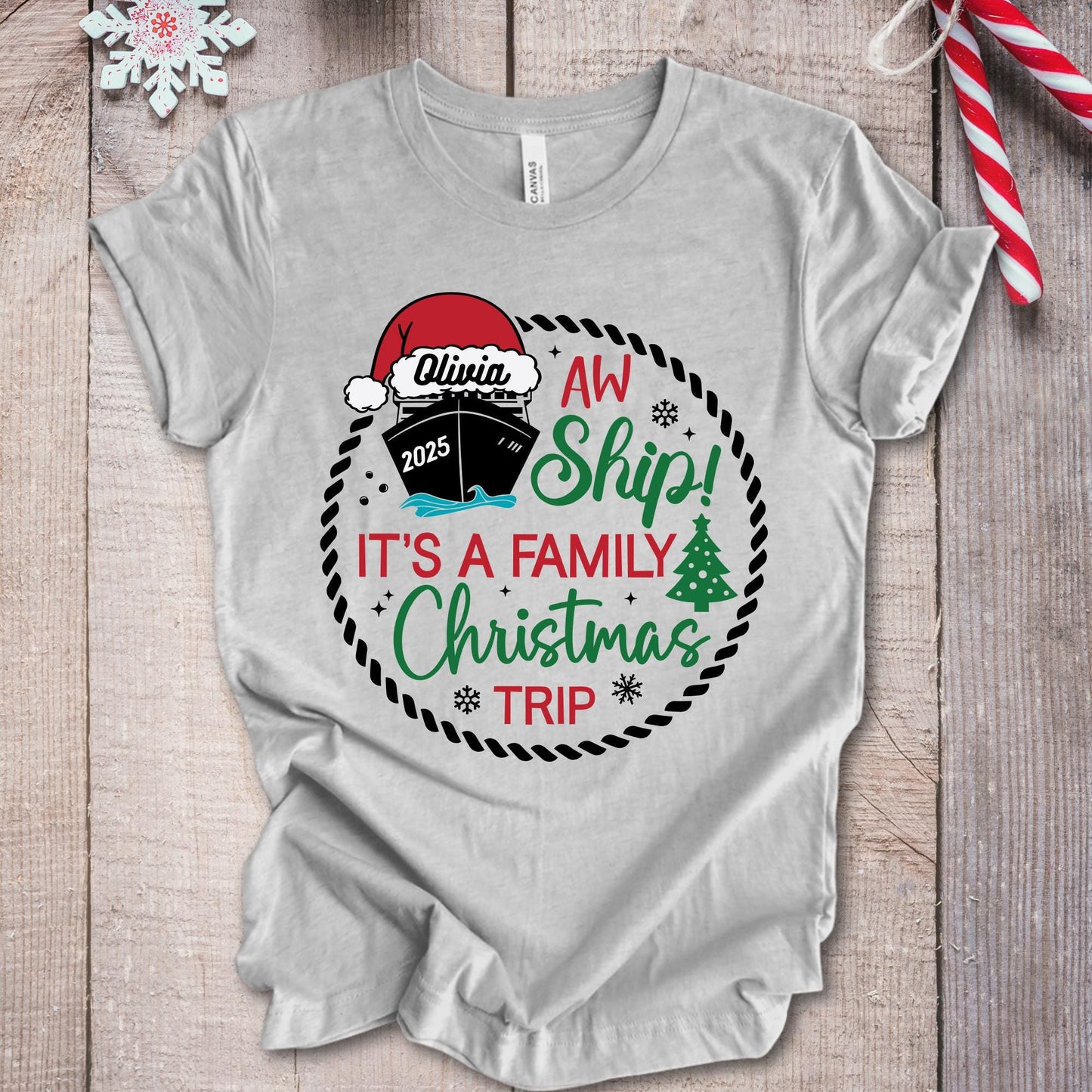 Custom Christmas Shirt: Aw Ship It's A Family Christmas Trip Tee, Cruise Xmas Gift