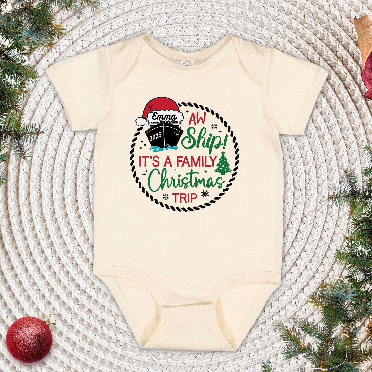 Custom Christmas Shirt: Aw Ship It's A Family Christmas Trip Tee, Cruise Xmas Gift