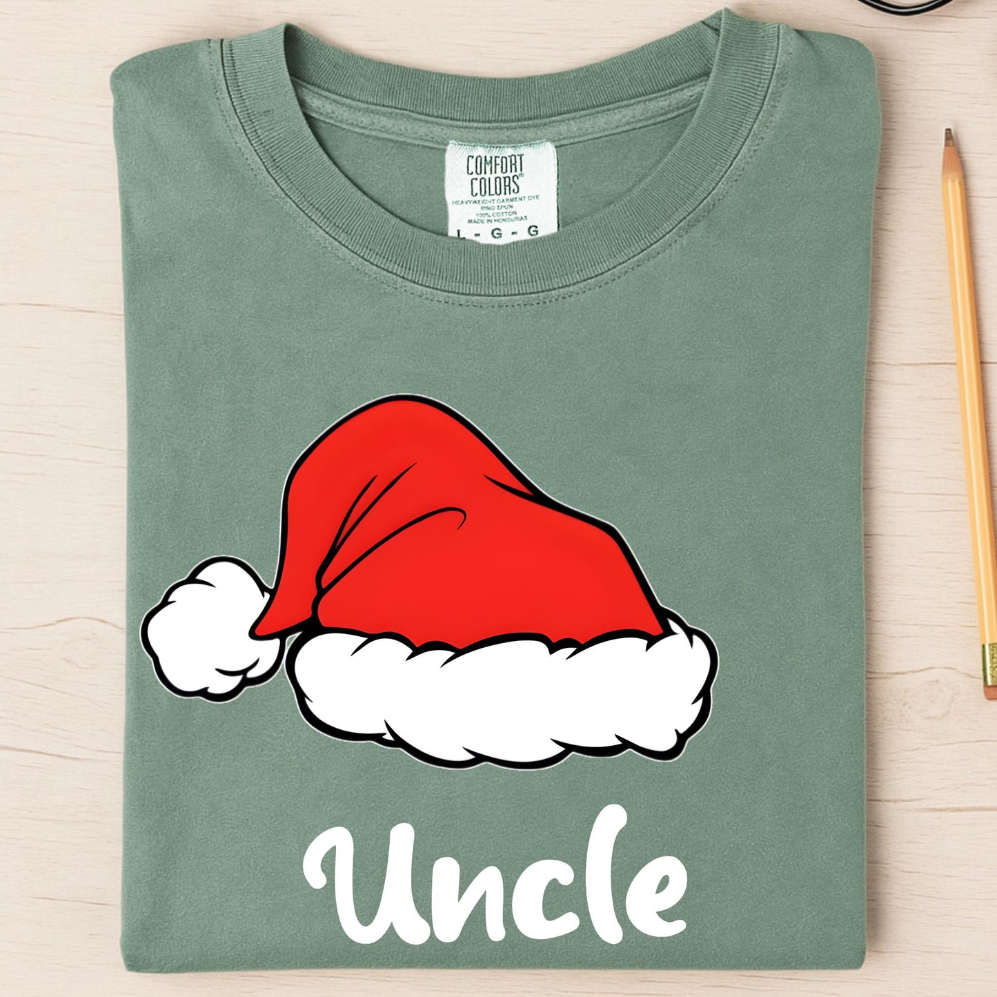 Comfort Colors® Santa Hat Shirt, Custom Christmas T-shirt, Family Matching Tee Xmas Gifts