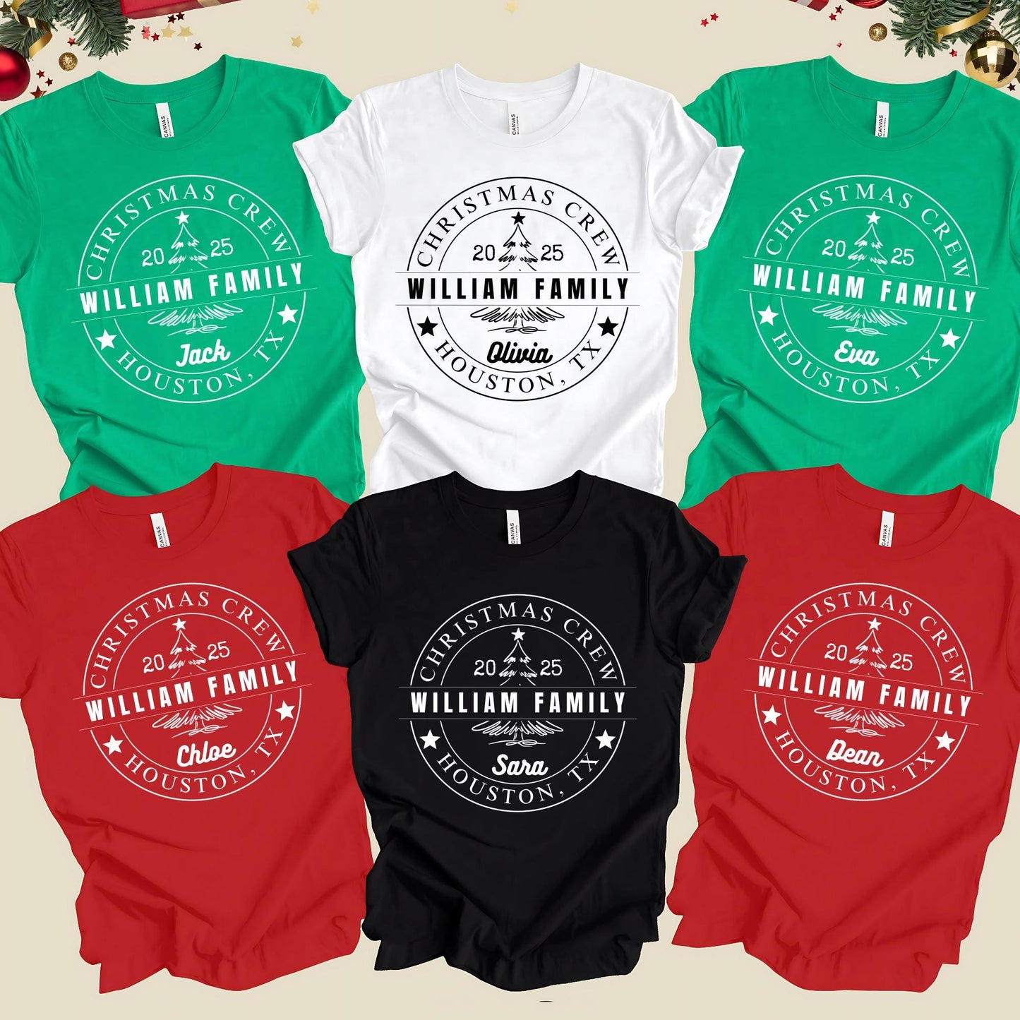 Personalized Christmas Crew Shirt: Family Reunion Tee State City Custom Name Xmas Gift