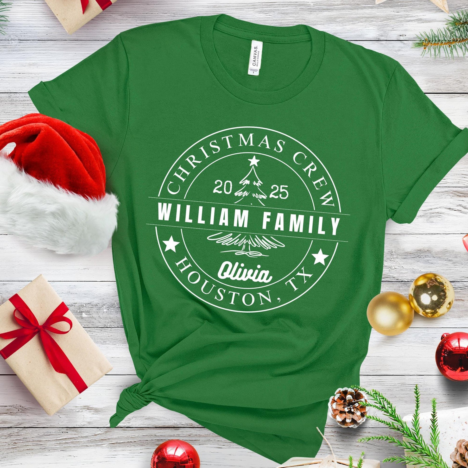 Personalized Christmas Crew Shirt: Family Reunion Tee State City Custom Name Xmas Gift