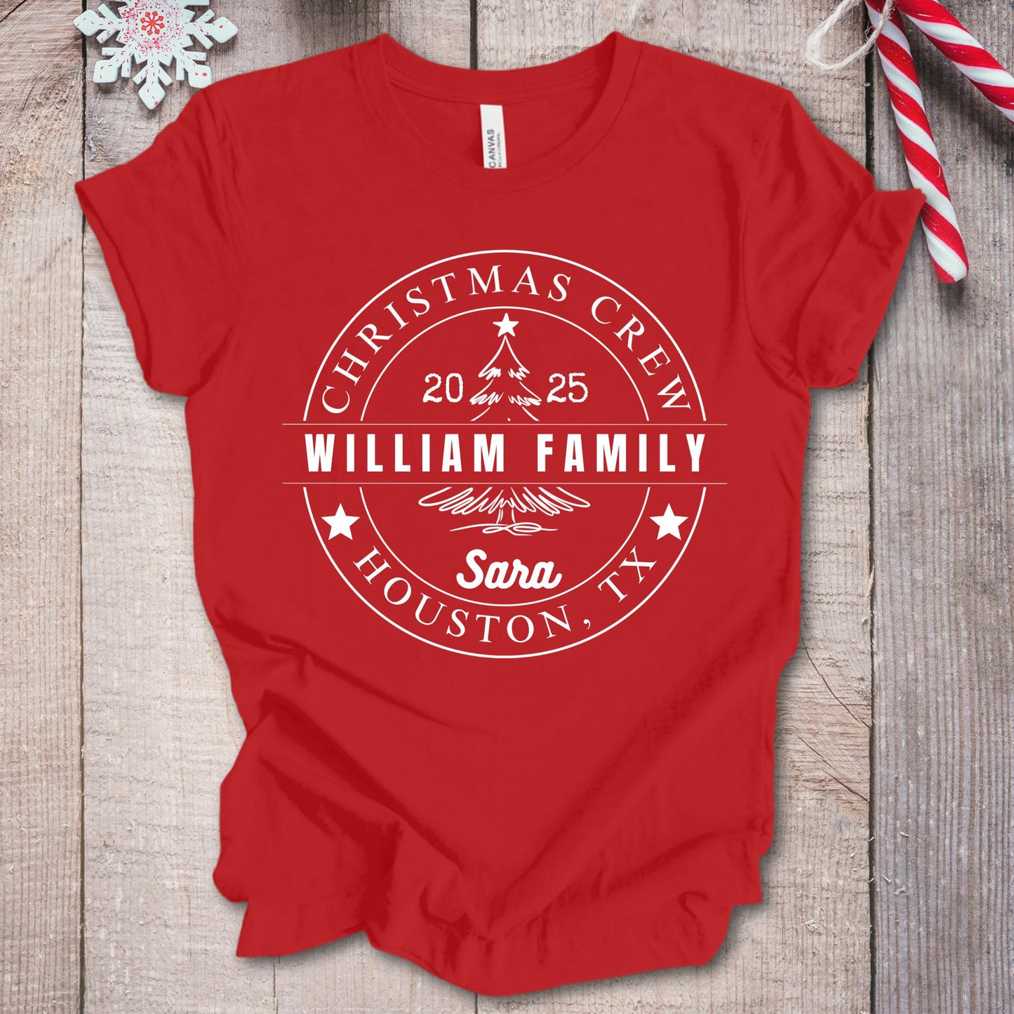 Personalized Christmas Crew Shirt: Family Reunion Tee State City Custom Name Xmas Gift