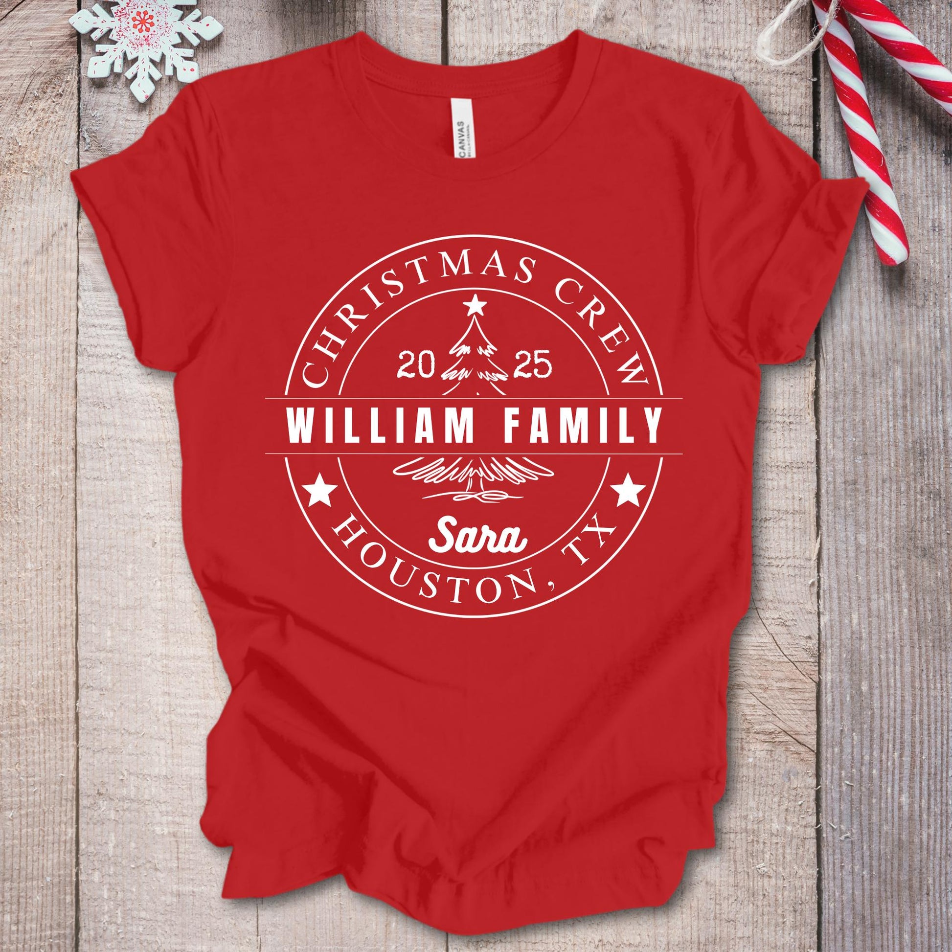 Personalized Christmas Crew Shirt: Family Reunion Tee State City Custom Name Xmas Gift