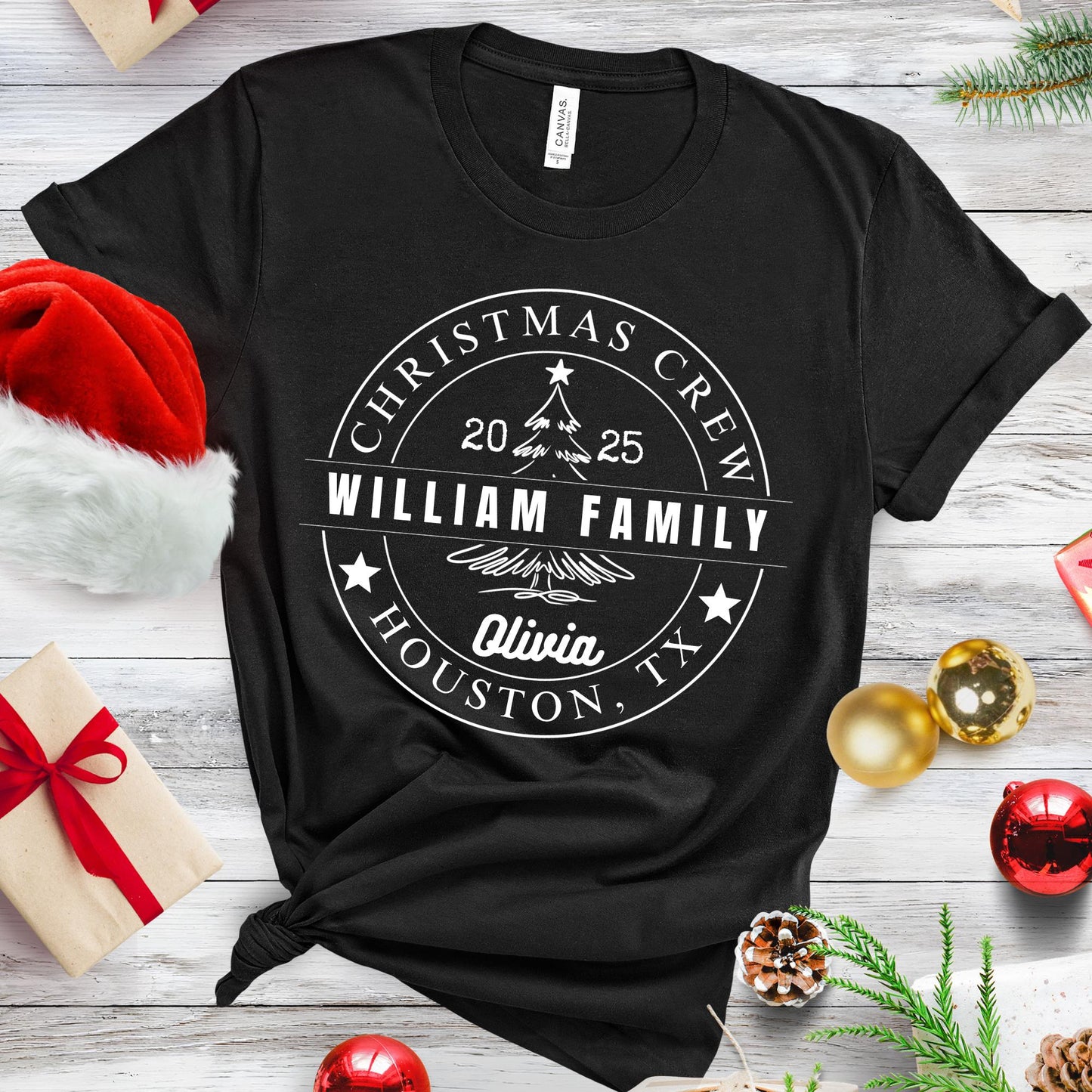Personalized Christmas Crew Shirt: Family Reunion Tee State City Custom Name Xmas Gift
