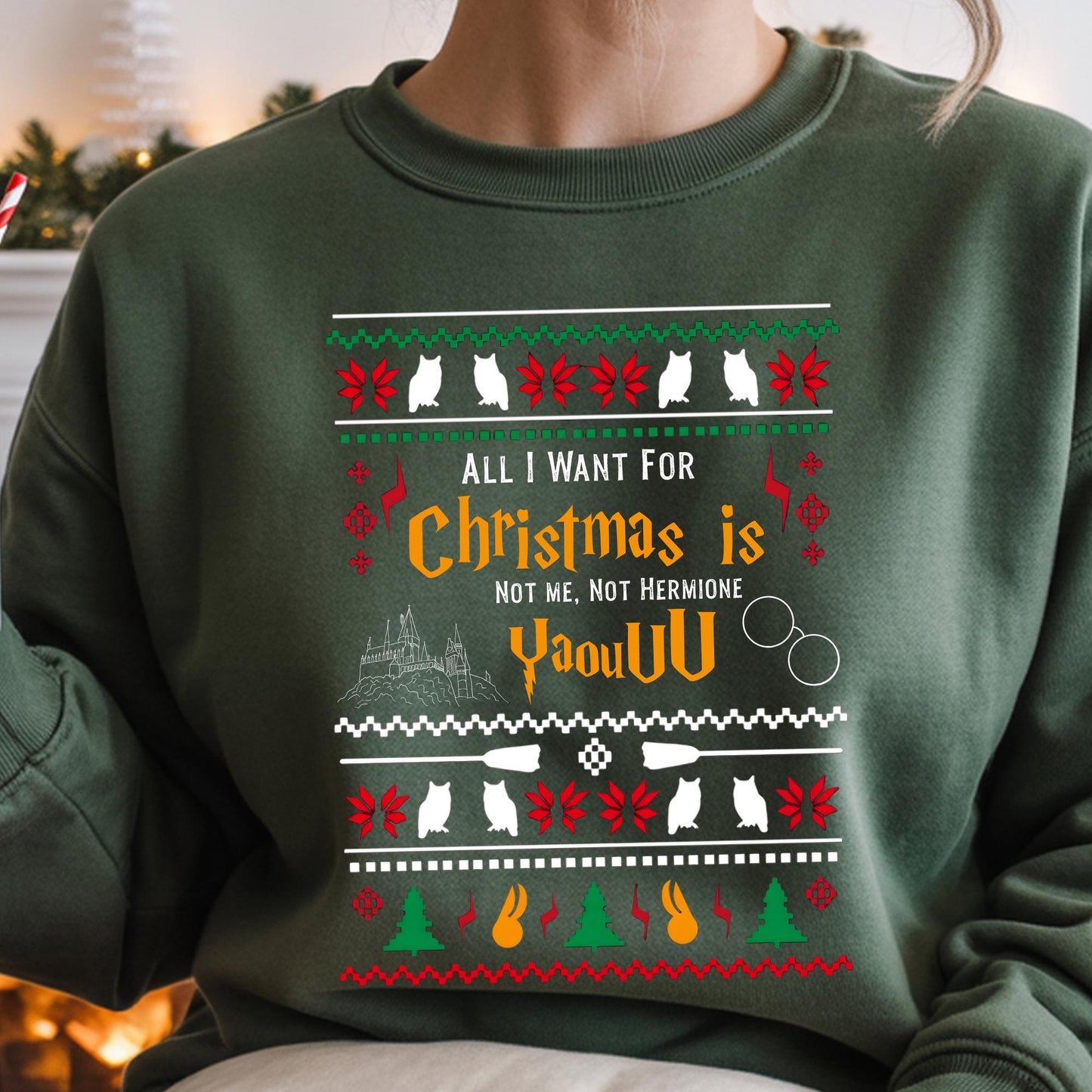 All I Want for Christmas Is Not Me Ugly Sweatshirt, Yaou Wizard Xmas Hoodie