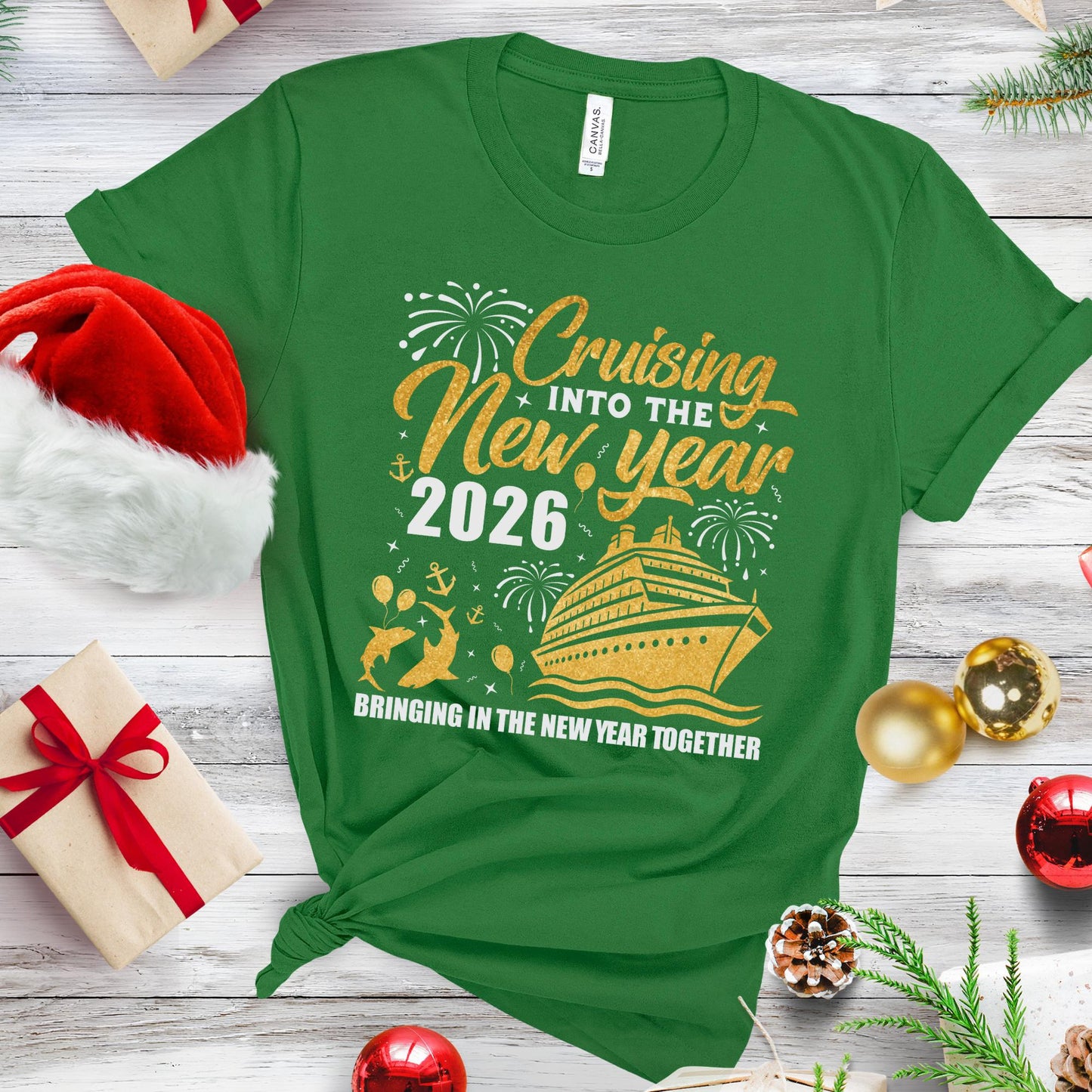 Cruise Into New Year 2026 Shirt, Bringing Together: Matching Christmas Tee