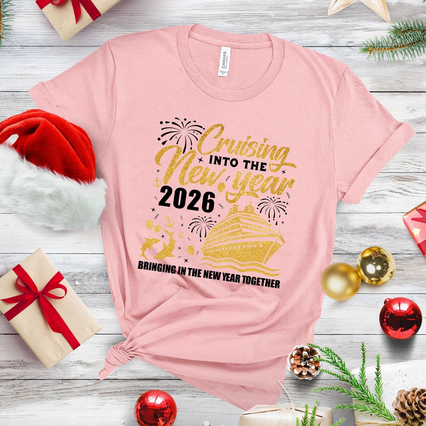 Cruise Into New Year 2026 Shirt, Bringing Together: Matching Christmas Tee