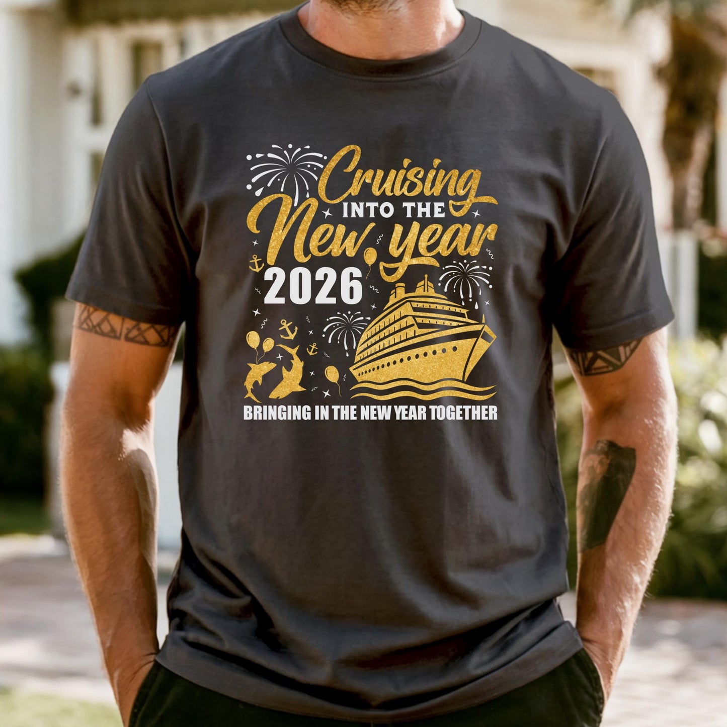 Comfort Colors® Cruising Into The New Year Shirt, Bringing In The 2026 Together Tee Christmas Gift