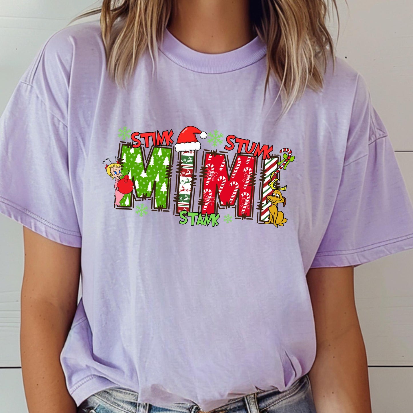 Comfort Colors® Custom 2 Sides Shirt, Christmas Grandma Tee, Mama Tee, Grandkids Names T-shirt
